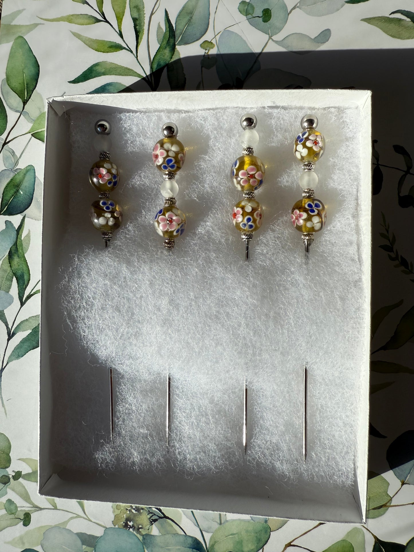 Yellow Floral 6” Appetizer Skewers