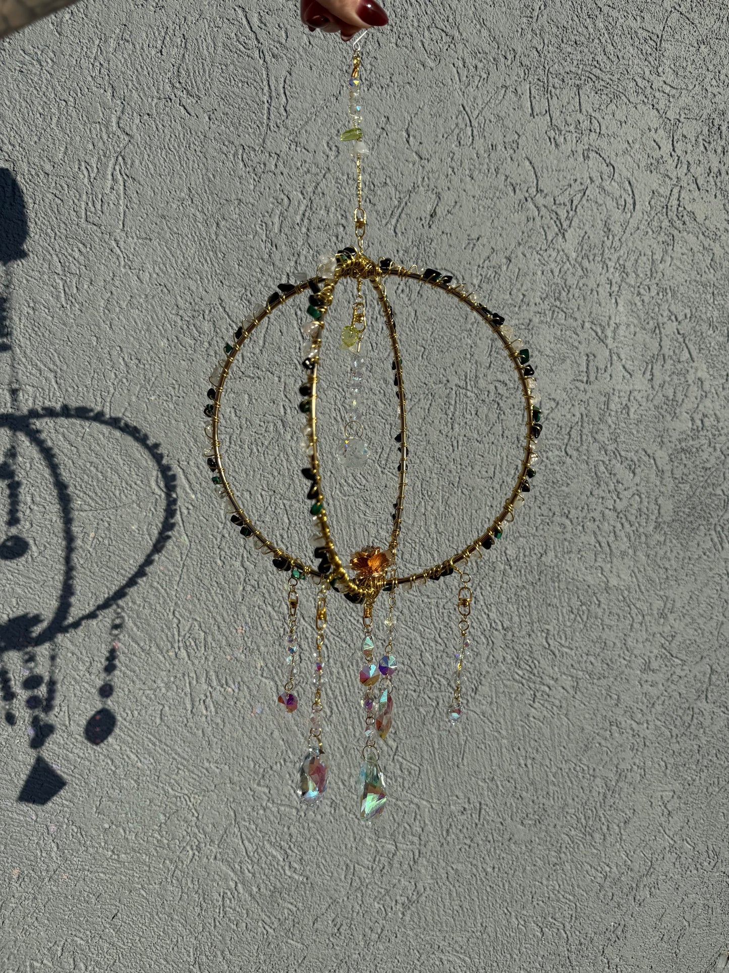 XL Beaded Crystal Suncatcher Sphere