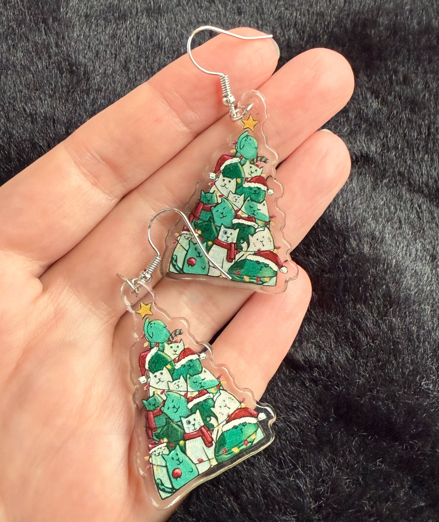 Pile of Christmas Cats Earrings