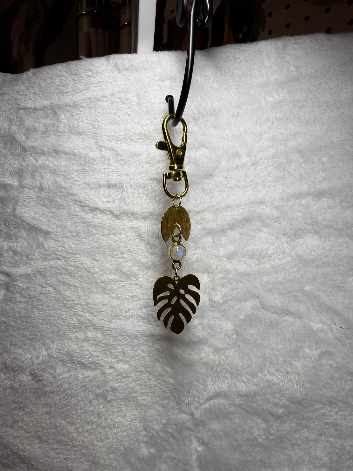 Moonstone Monstera Bag Charm