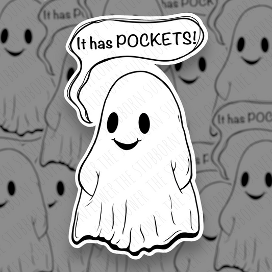 It Has Pockets Ghost Sticker