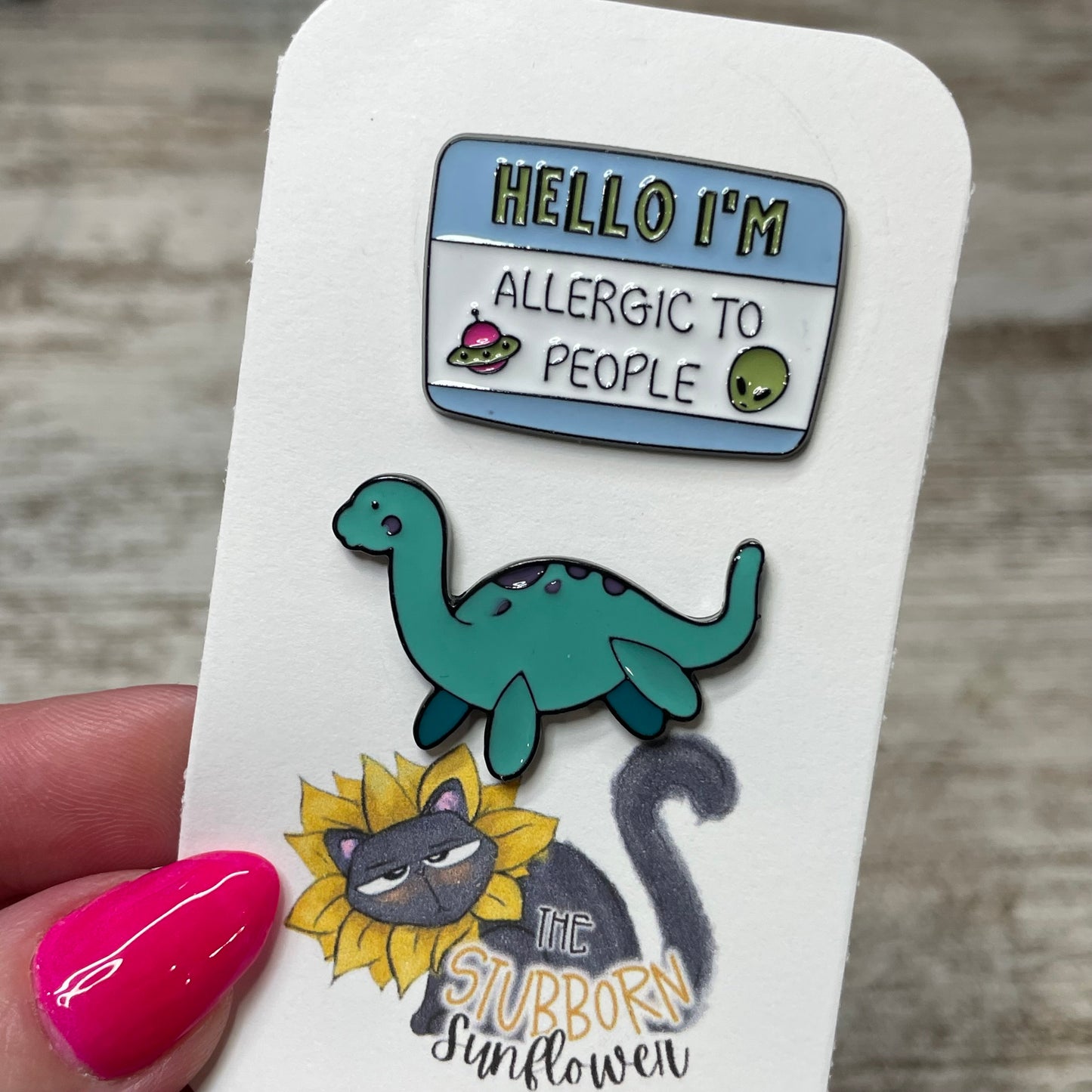 Allergic To People & Nessie Pin Pack