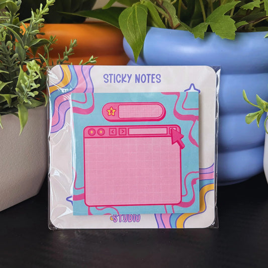 Y2K Inspired Pink & Blue Sticky Notes | 50 Sheets | 3x3