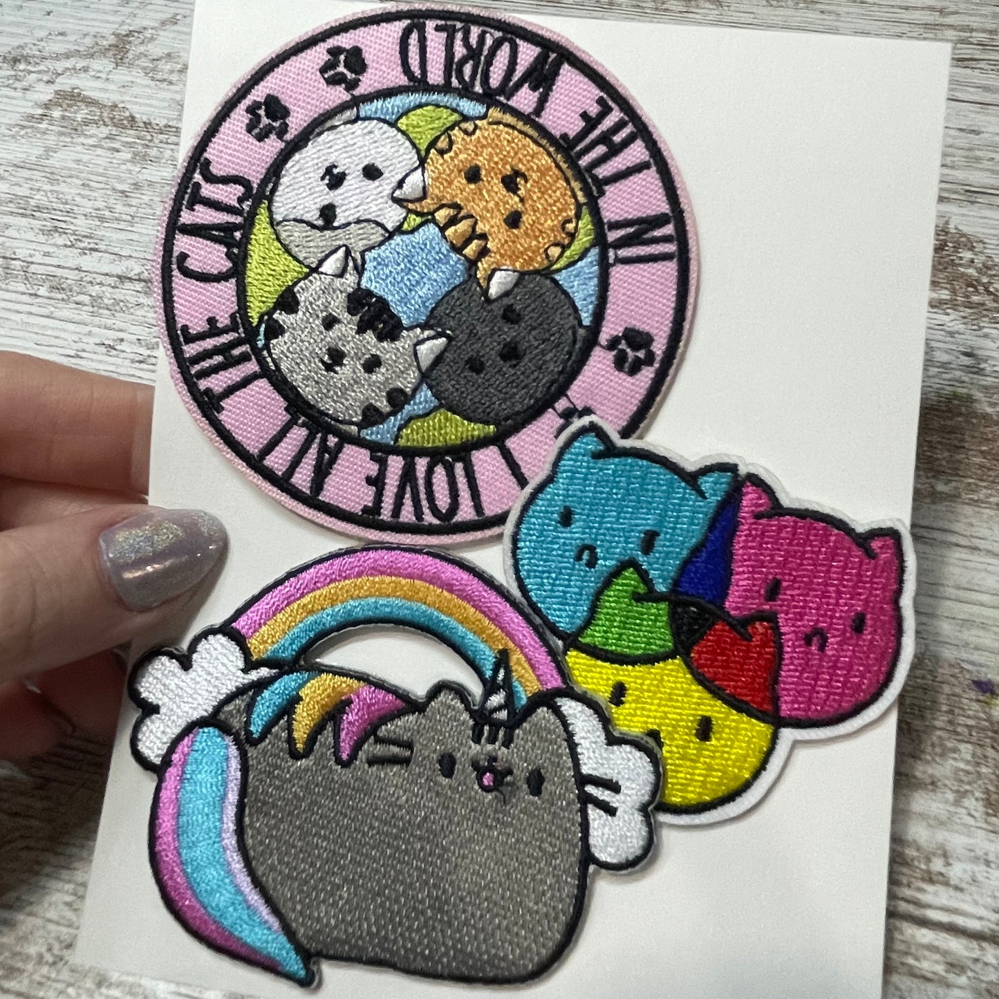 I Love All The Cats, Pusheen, Colorful Cats Patches