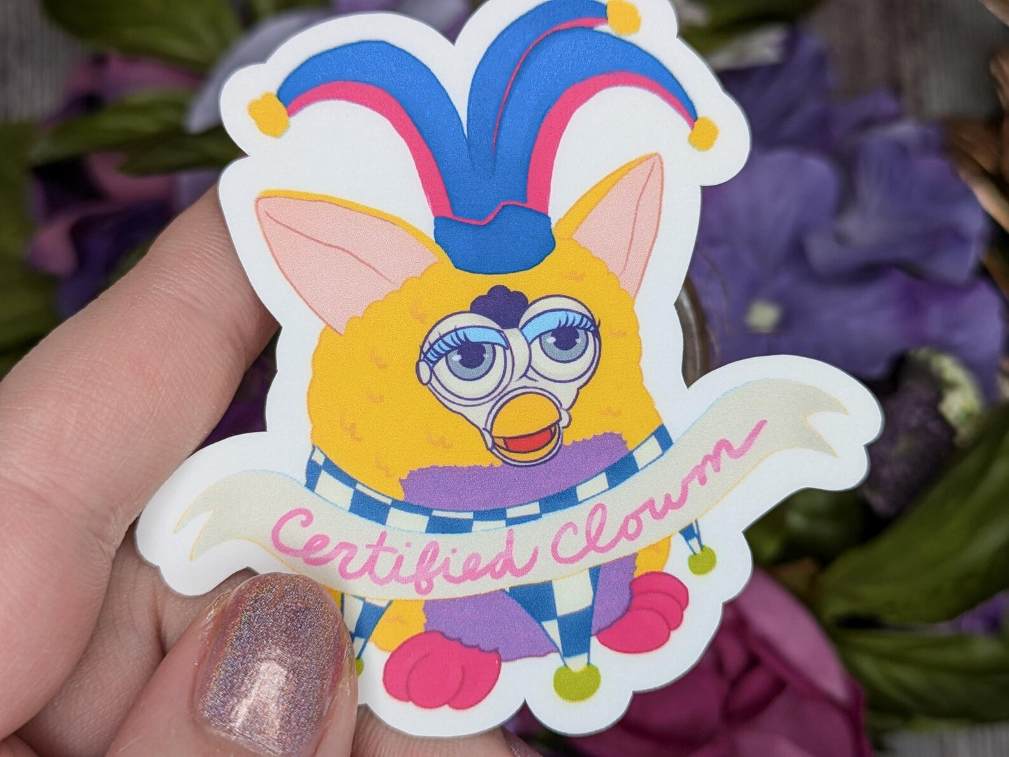 Certified Clown Jester Furby | Sticker