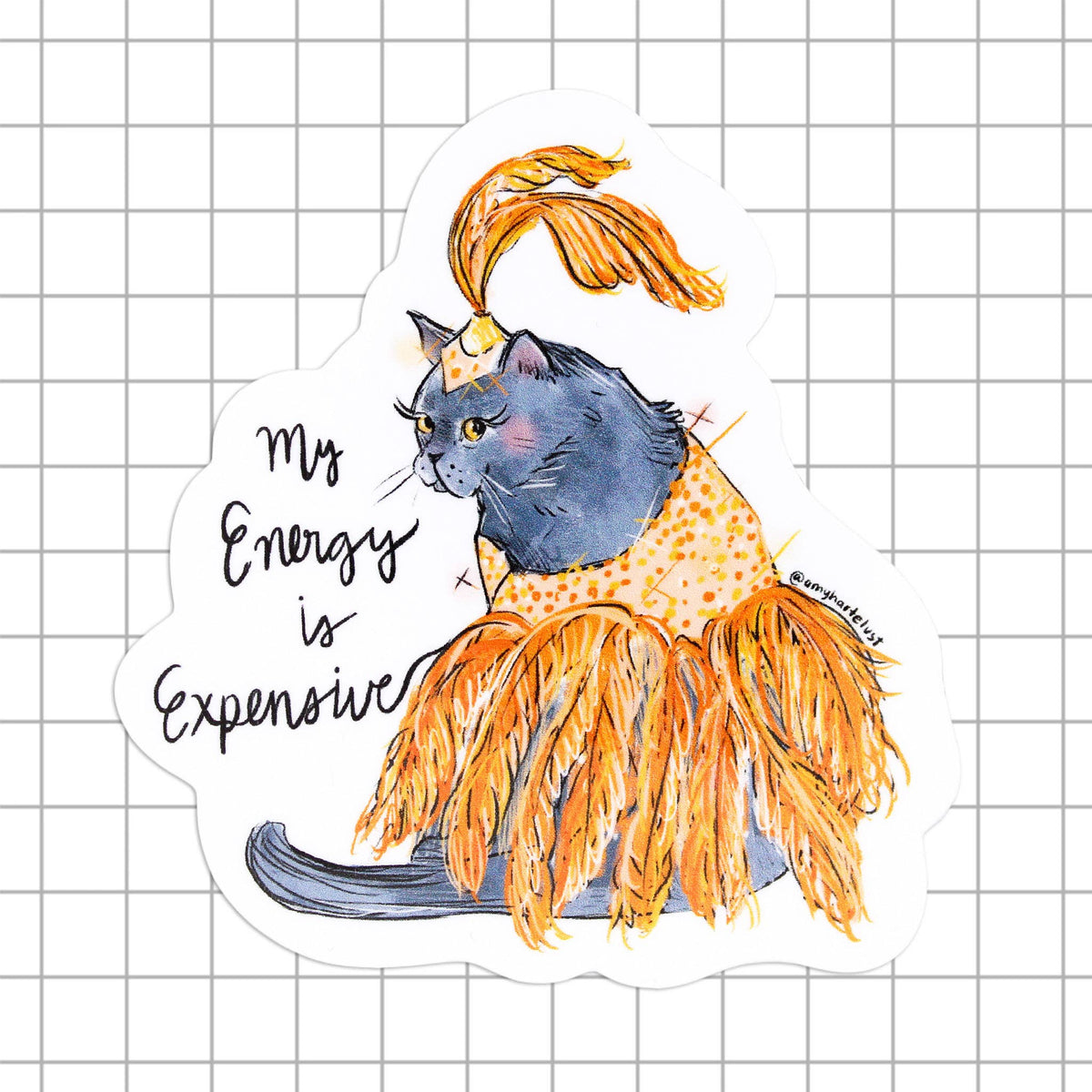 Expensive Energy Cat Vinyl Sticker