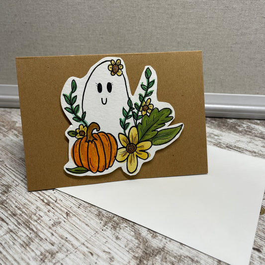 Handcrafted Greeting Card - Autumn Ghostie