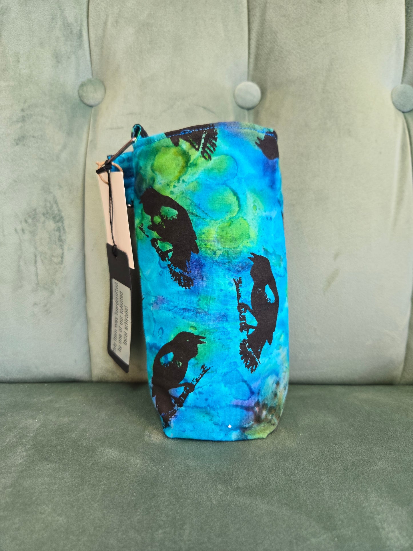 Crossbody Water Bottle Bag || Reclaimed Fabric || Upcycled Handmade
