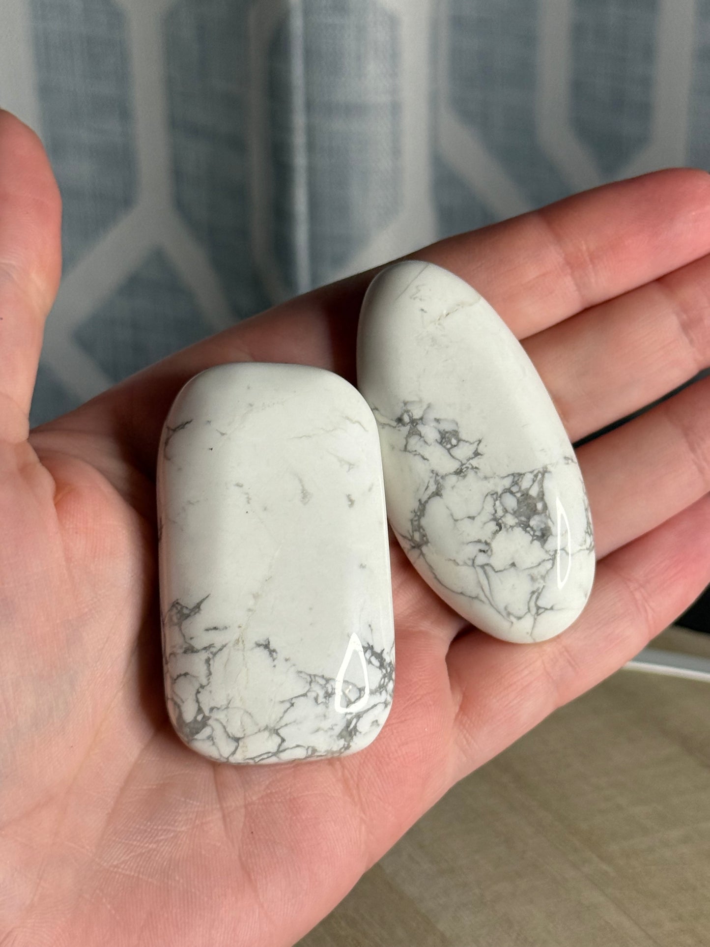 Howlite Palm Stones