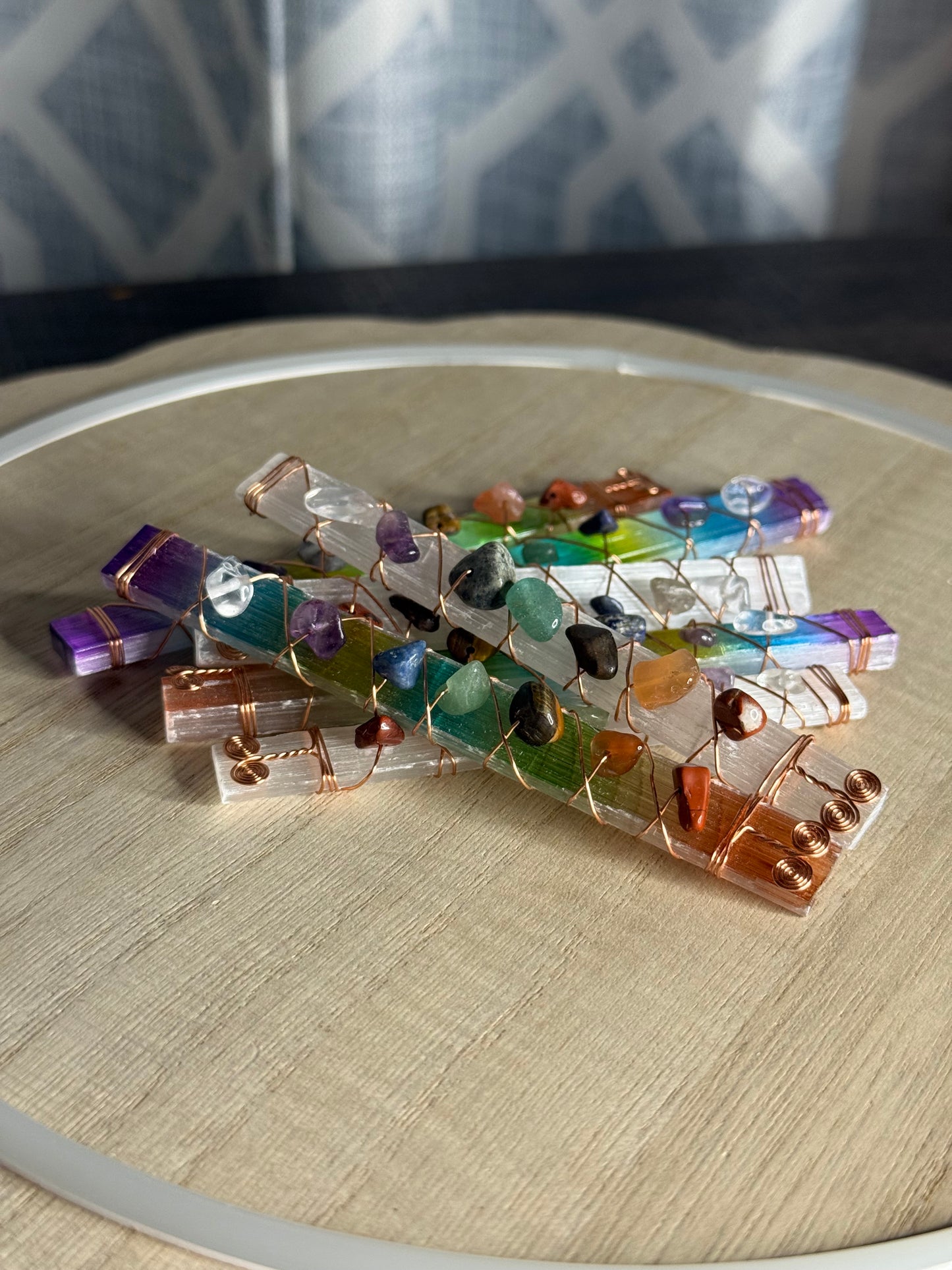 Crystal Wrapped Selenite Wands