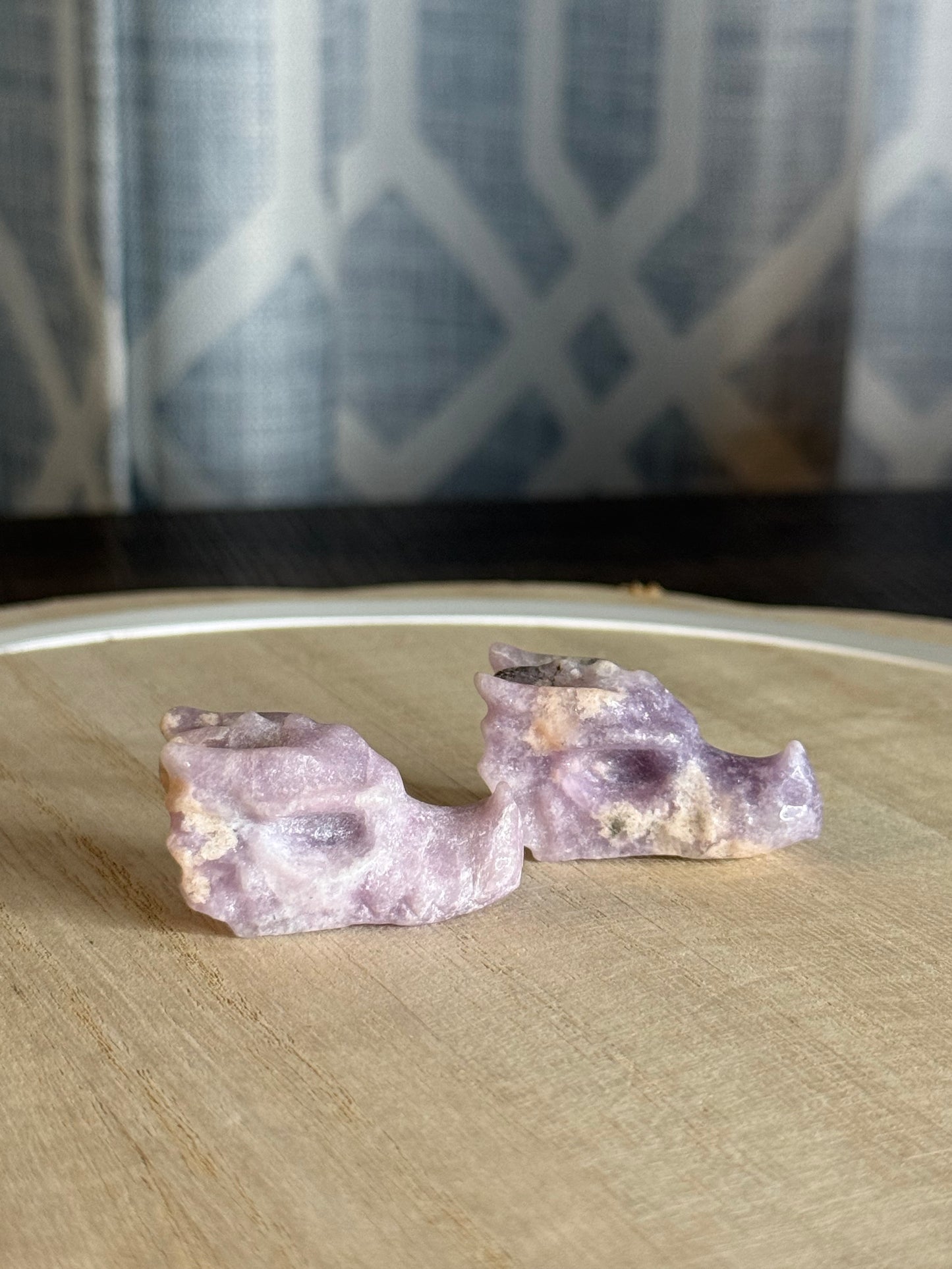 Lepidolite Dragon Skulls