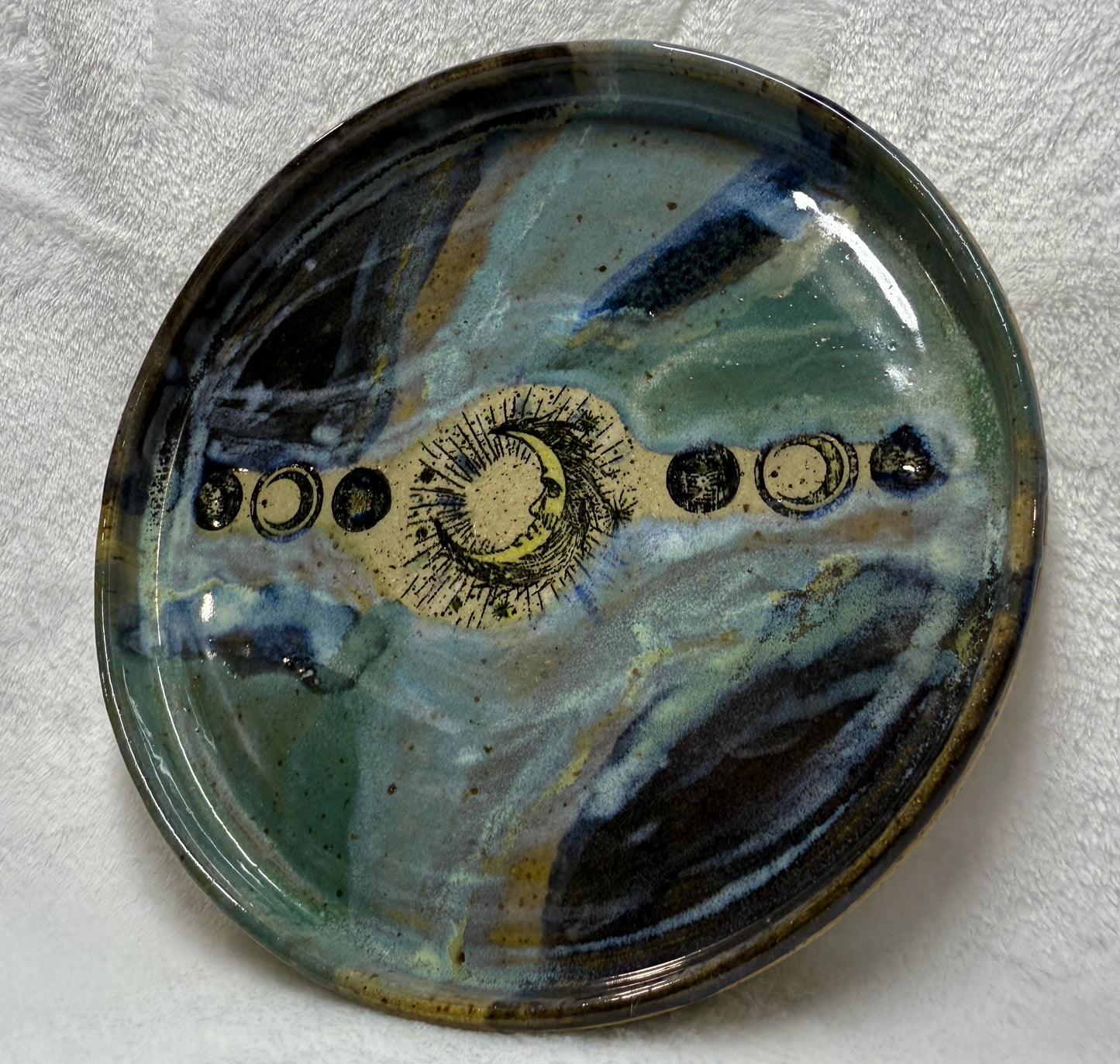 Round Celestial Pottery Tray