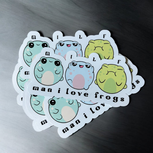 Man I Love Frogs Sticker