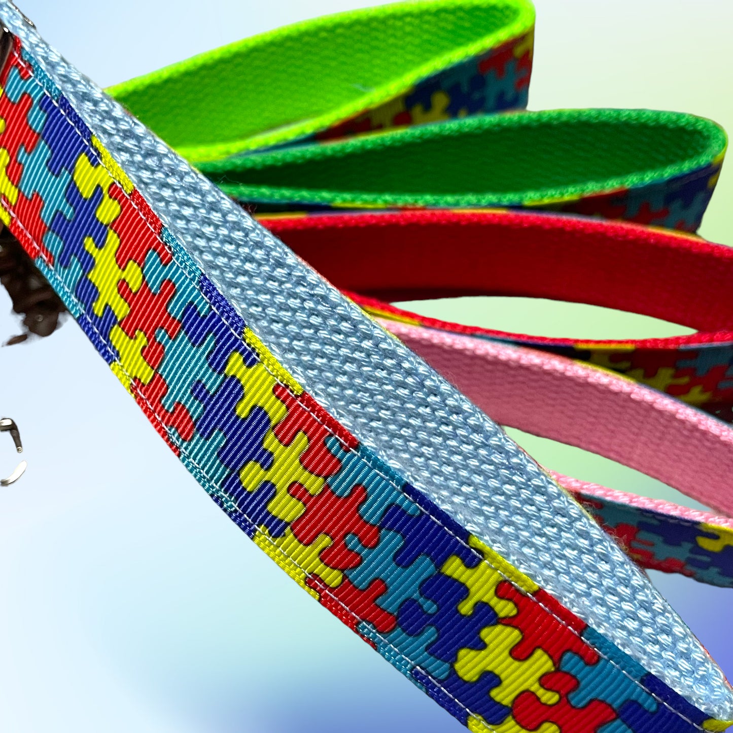 Autism Puzzle Print Fabric Wristlet