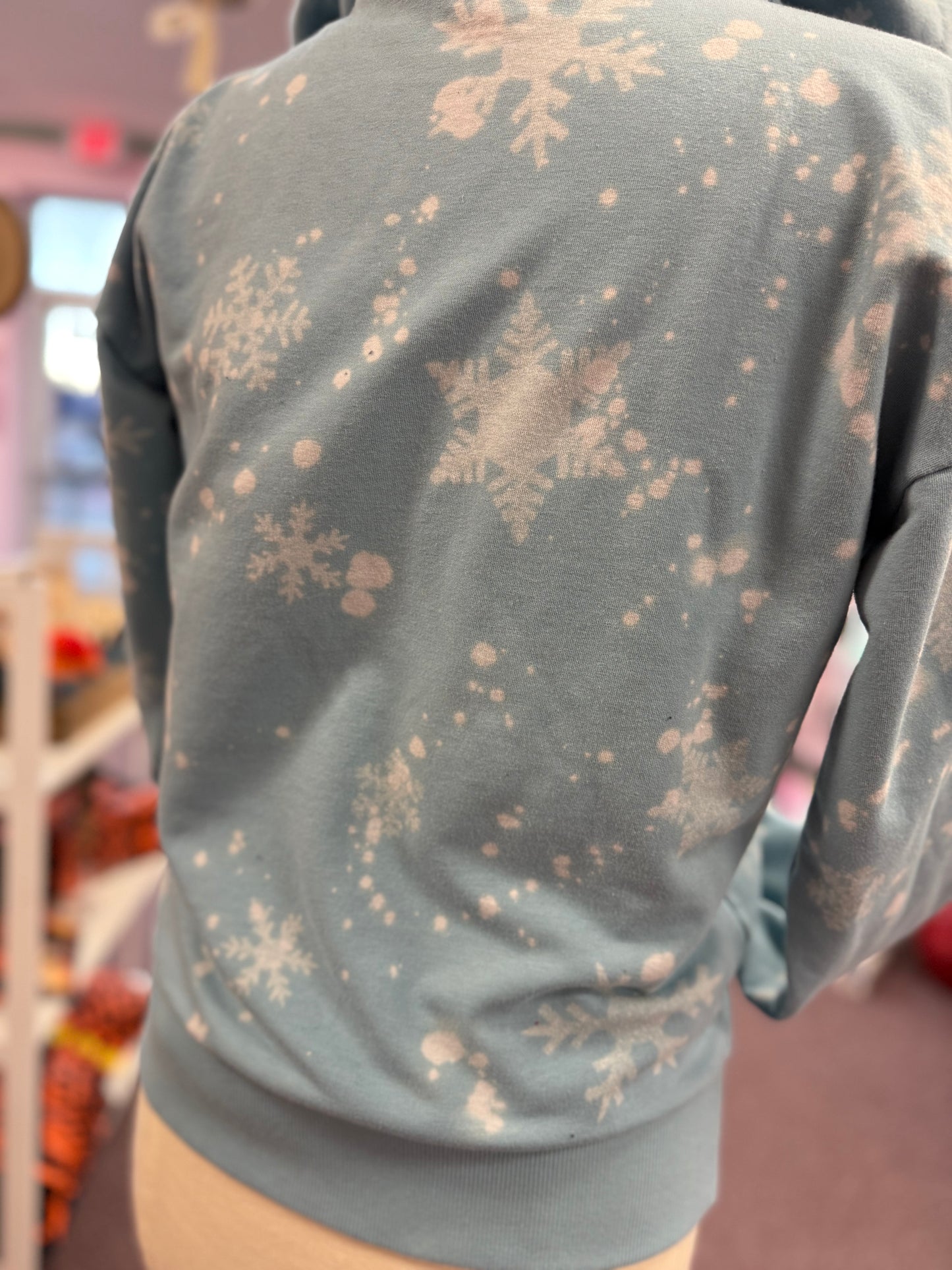 Hand Bleached Snowflake Zip Hoodie | Size Small