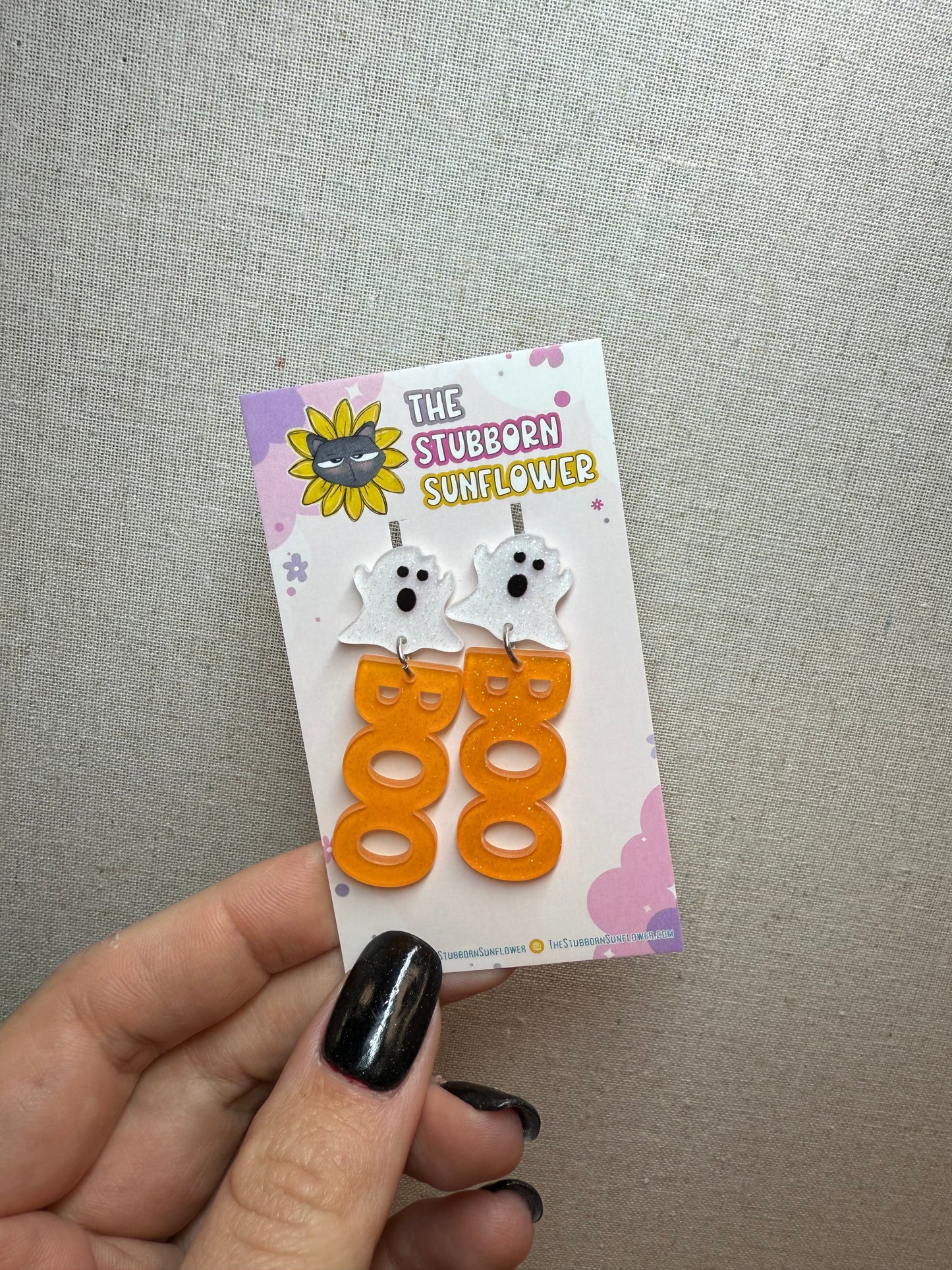 BOO Ghost Dangle Earrings