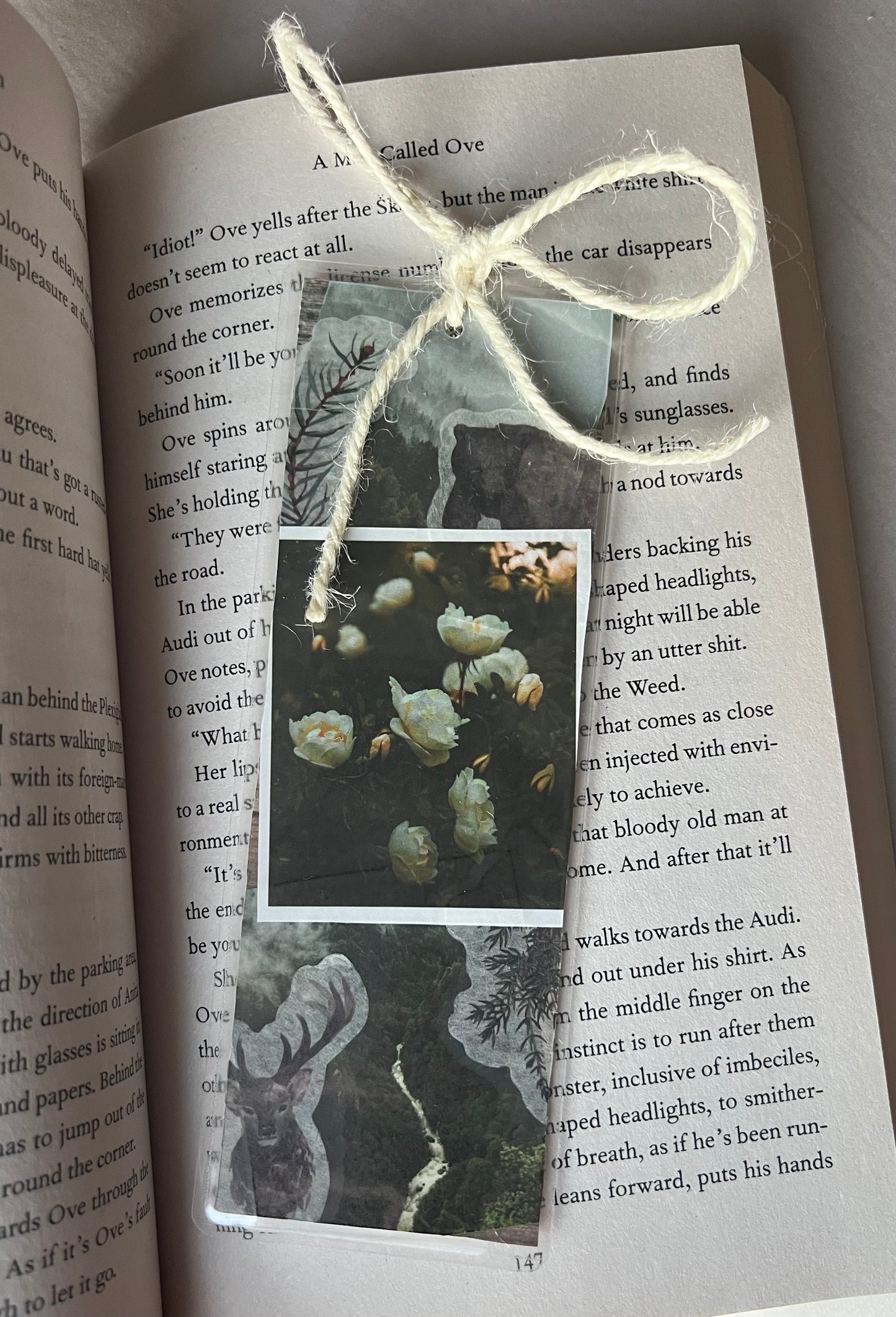 Florally Grey Bookmark