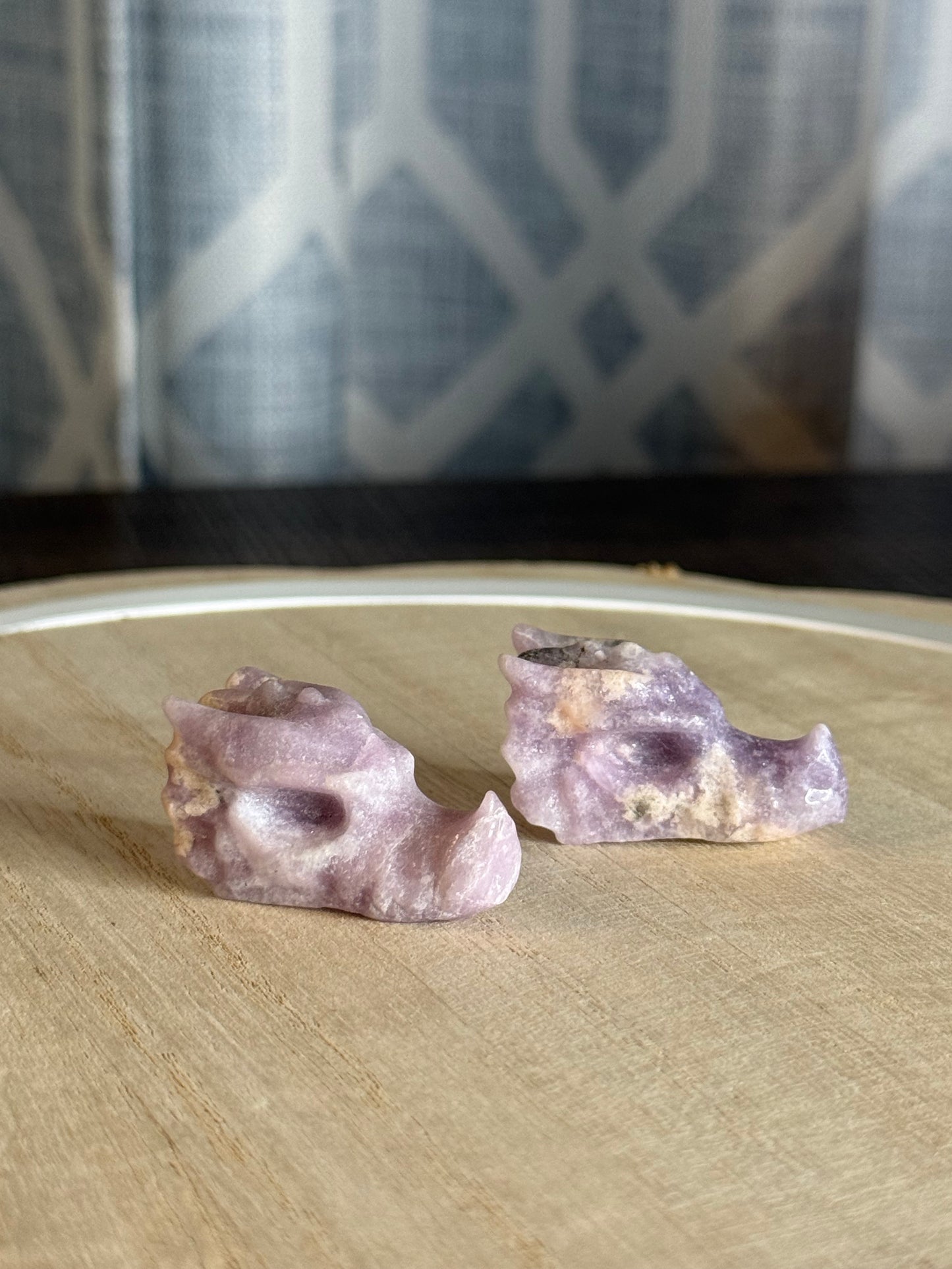 Lepidolite Dragon Skulls