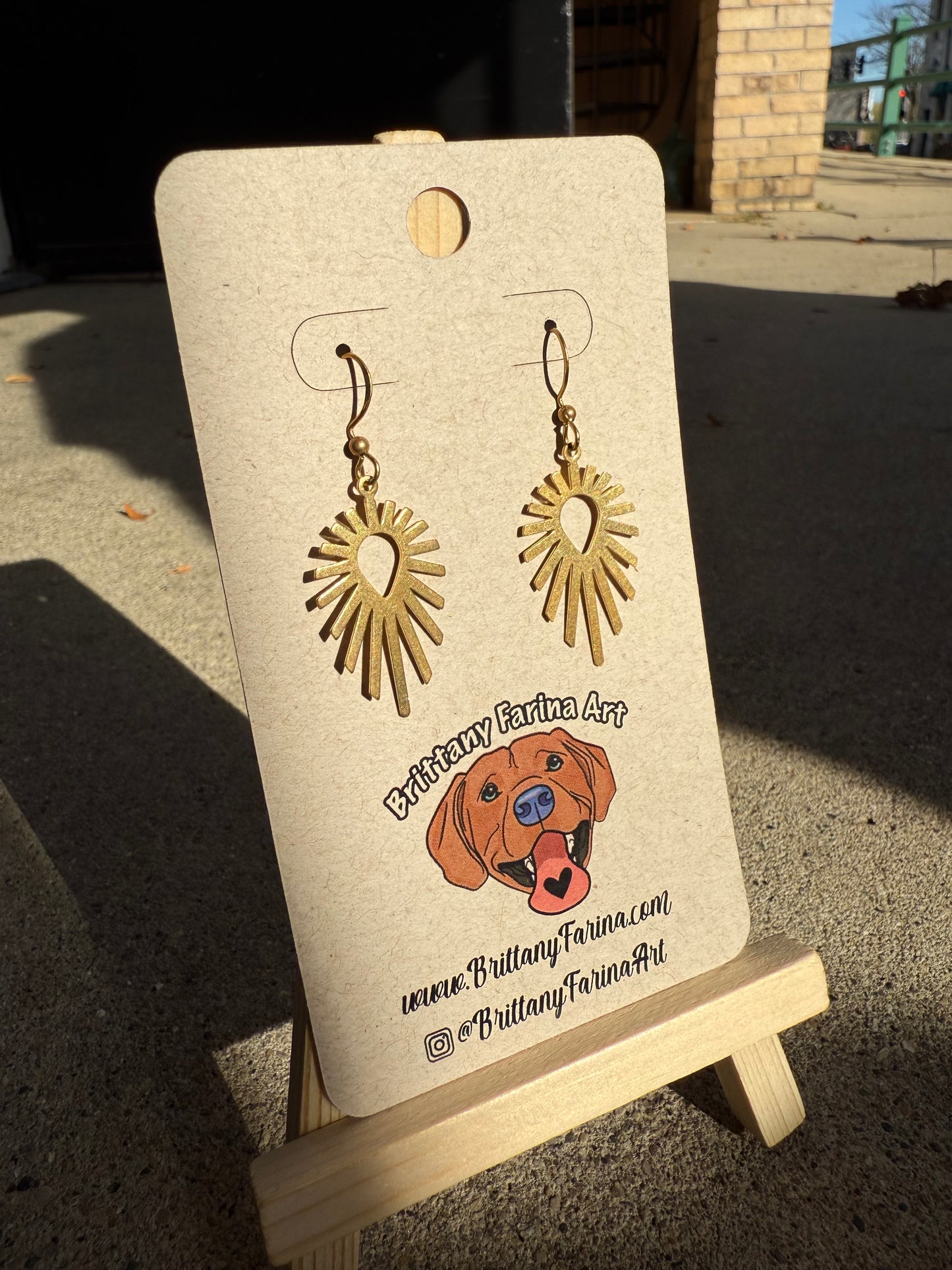 Gold Brass Dangle Earrings - Multiple Styles