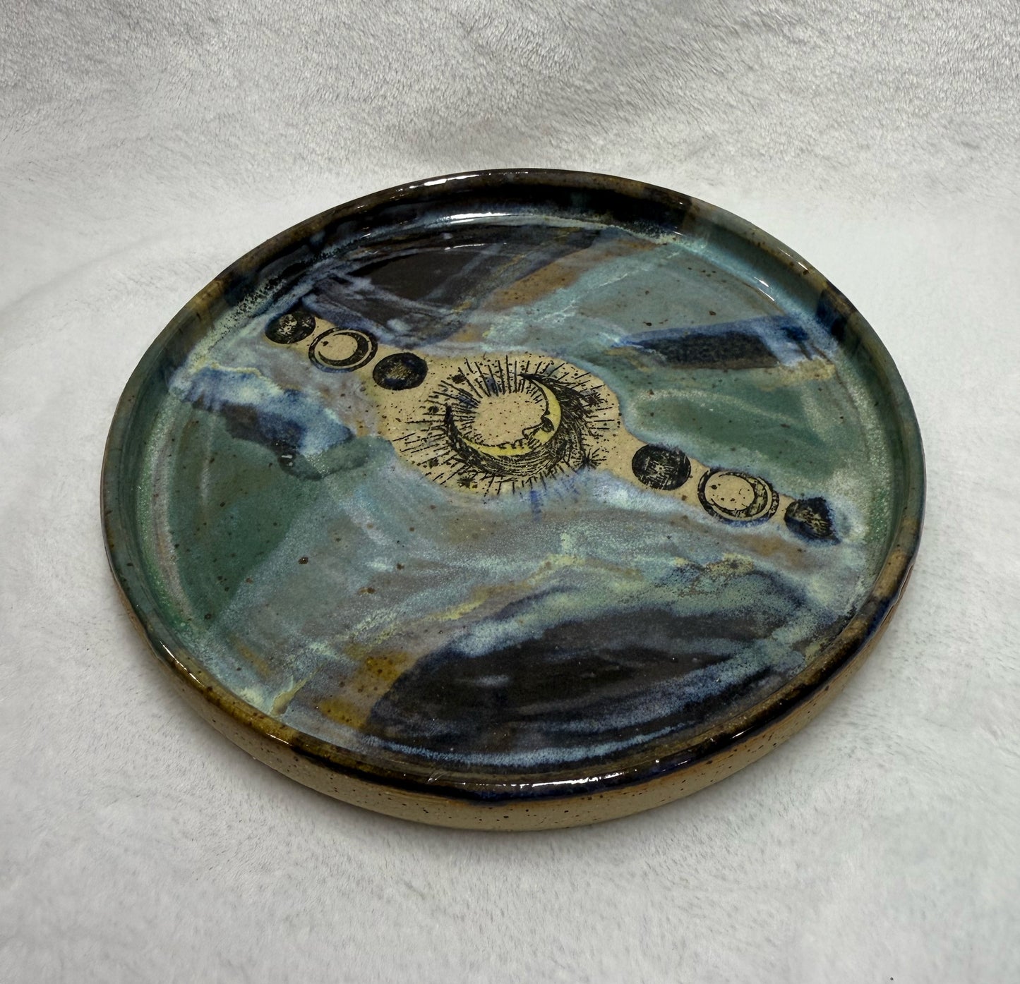 Round Celestial Pottery Tray