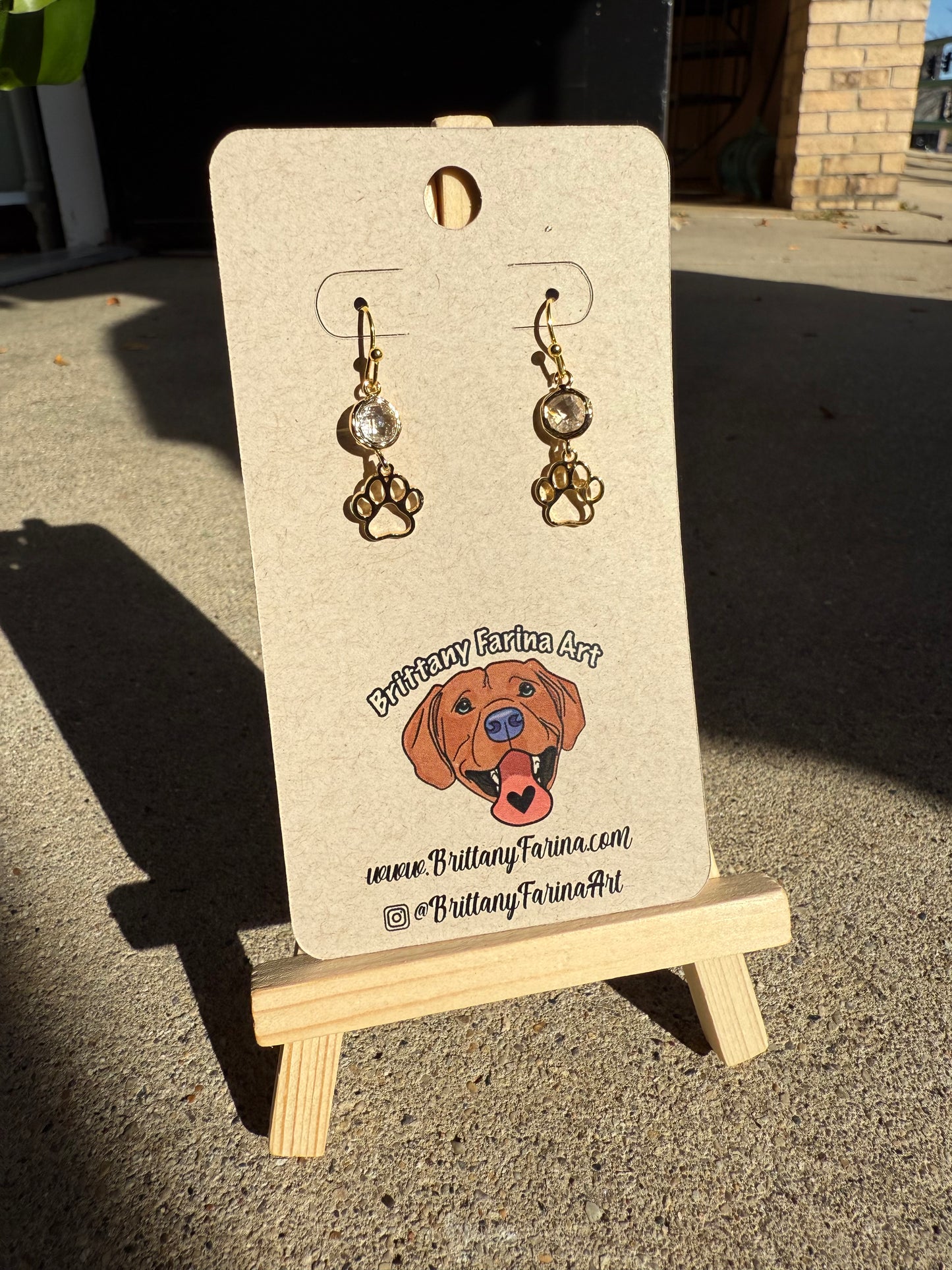 Simple Paw Dangle Earrings