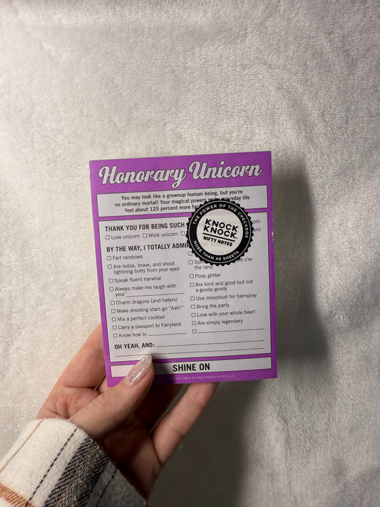 Honorary Unicorn Notepads