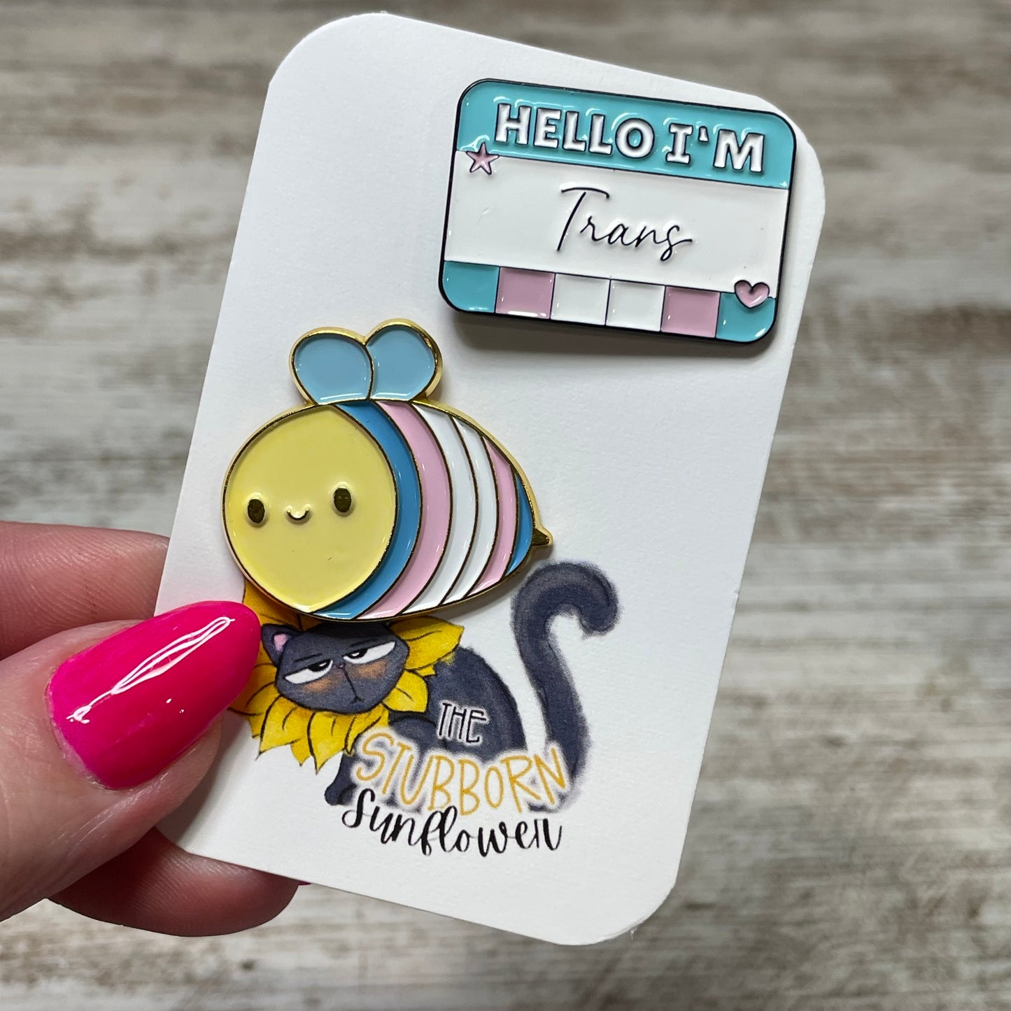 LGBT Bee & Pronoun Pin Set