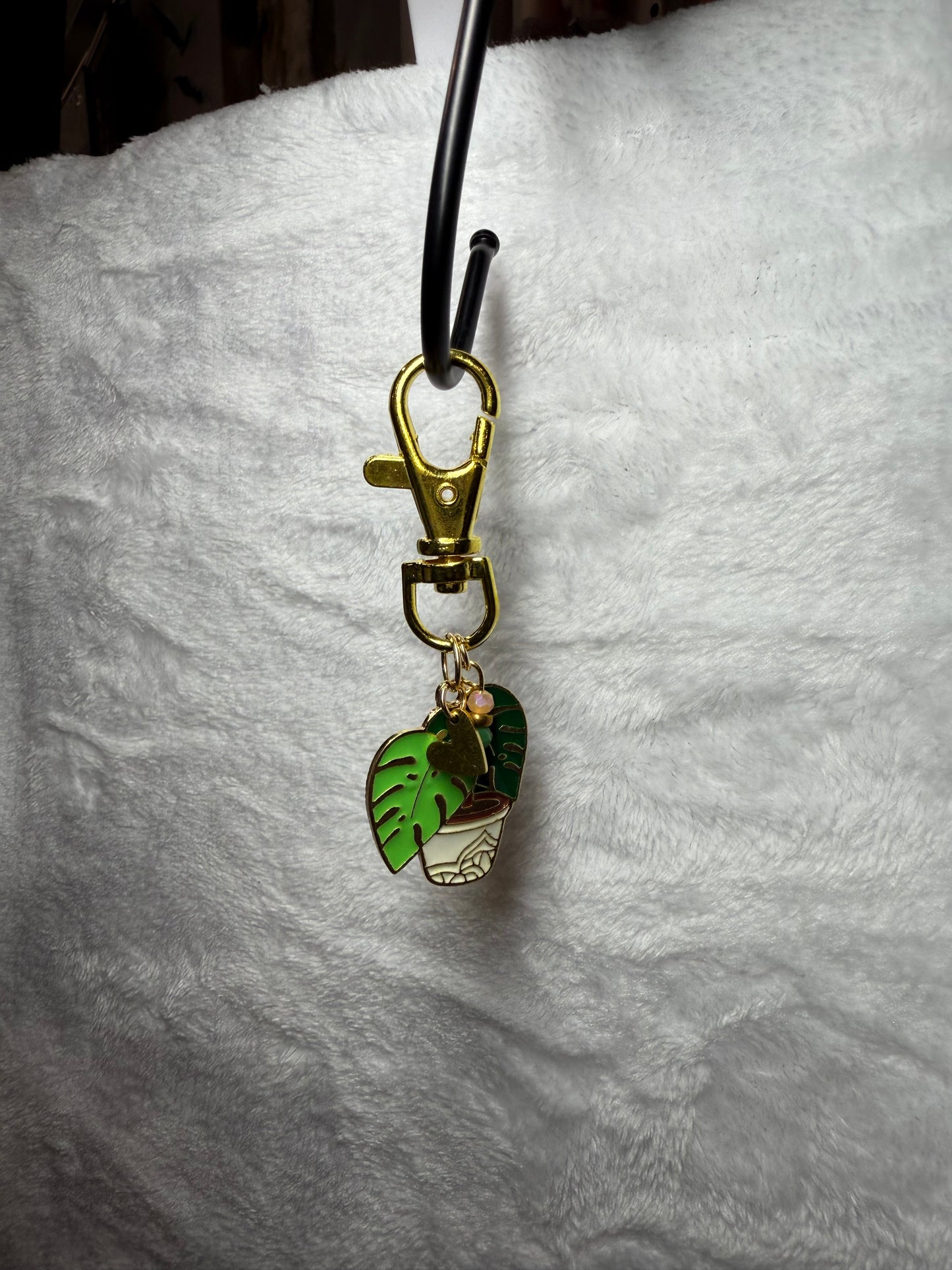 Green Monstera Bag Charm