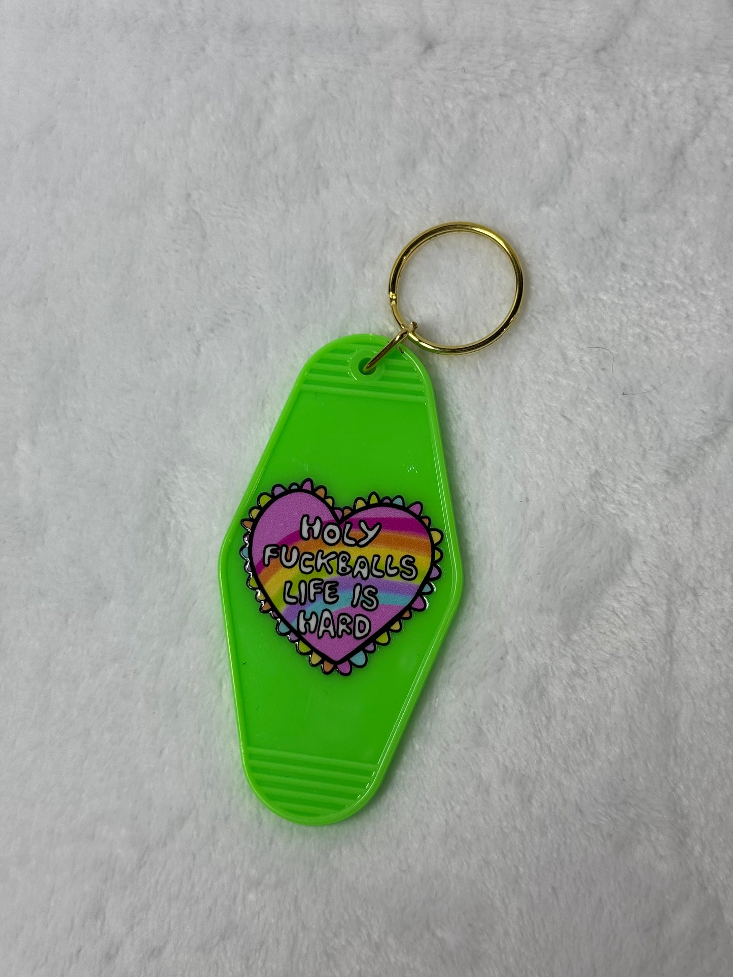 Holy F*ckballs Life Is Hard Keychain