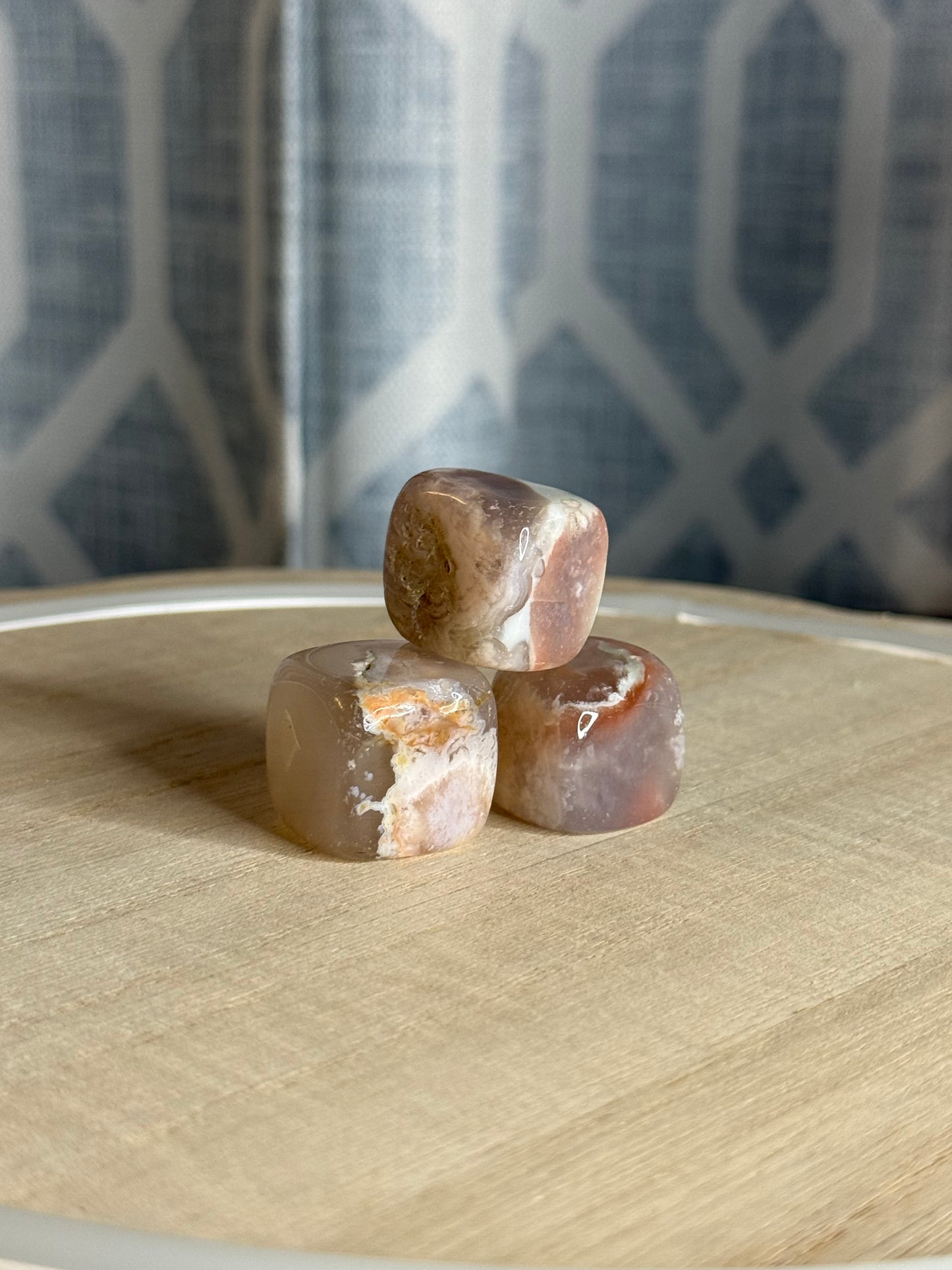 Flower Agate Cubes