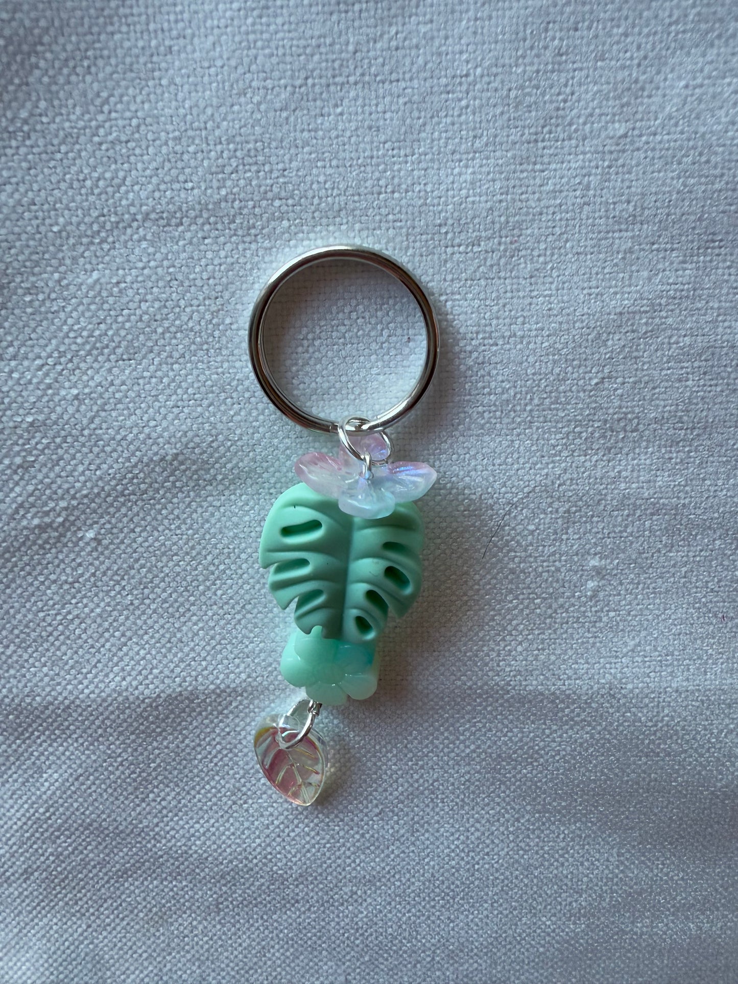 Whimsy Monstera Keychain