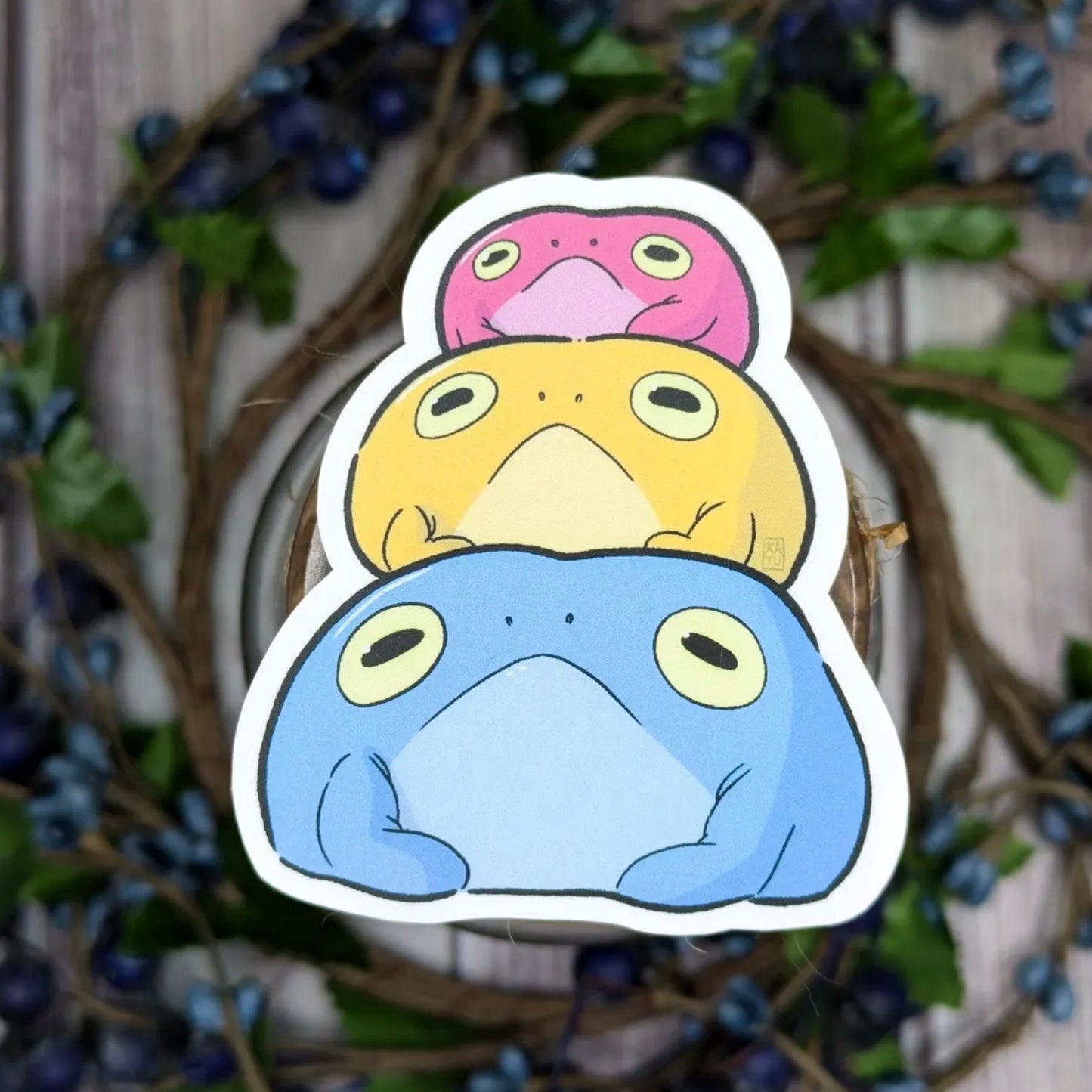 Pan Pride Frog Pile Sticker