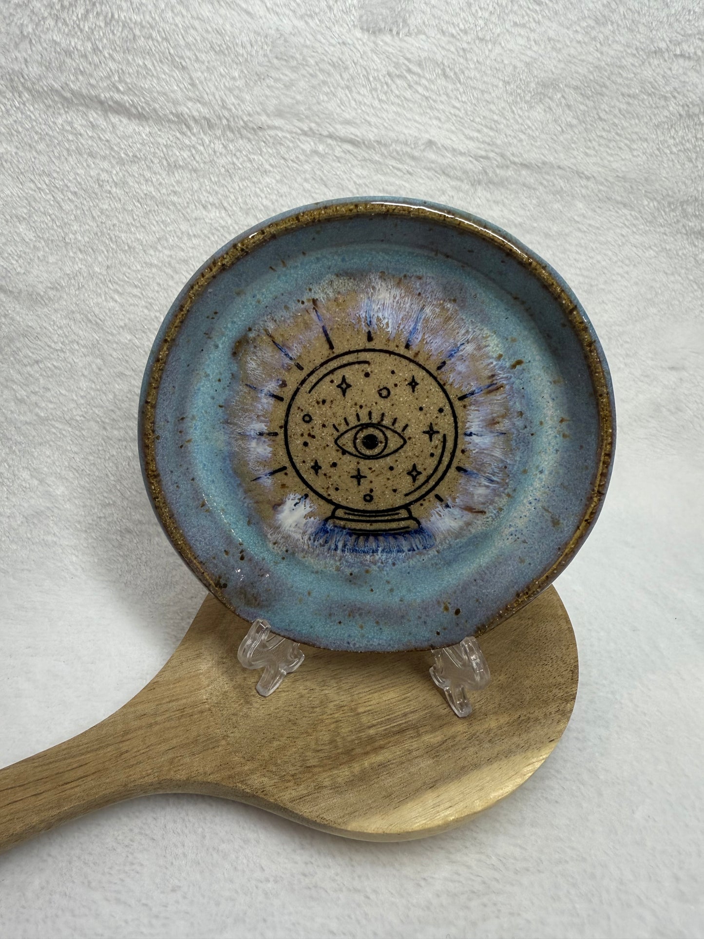 Crystal Ball Pottery Spoon Rest