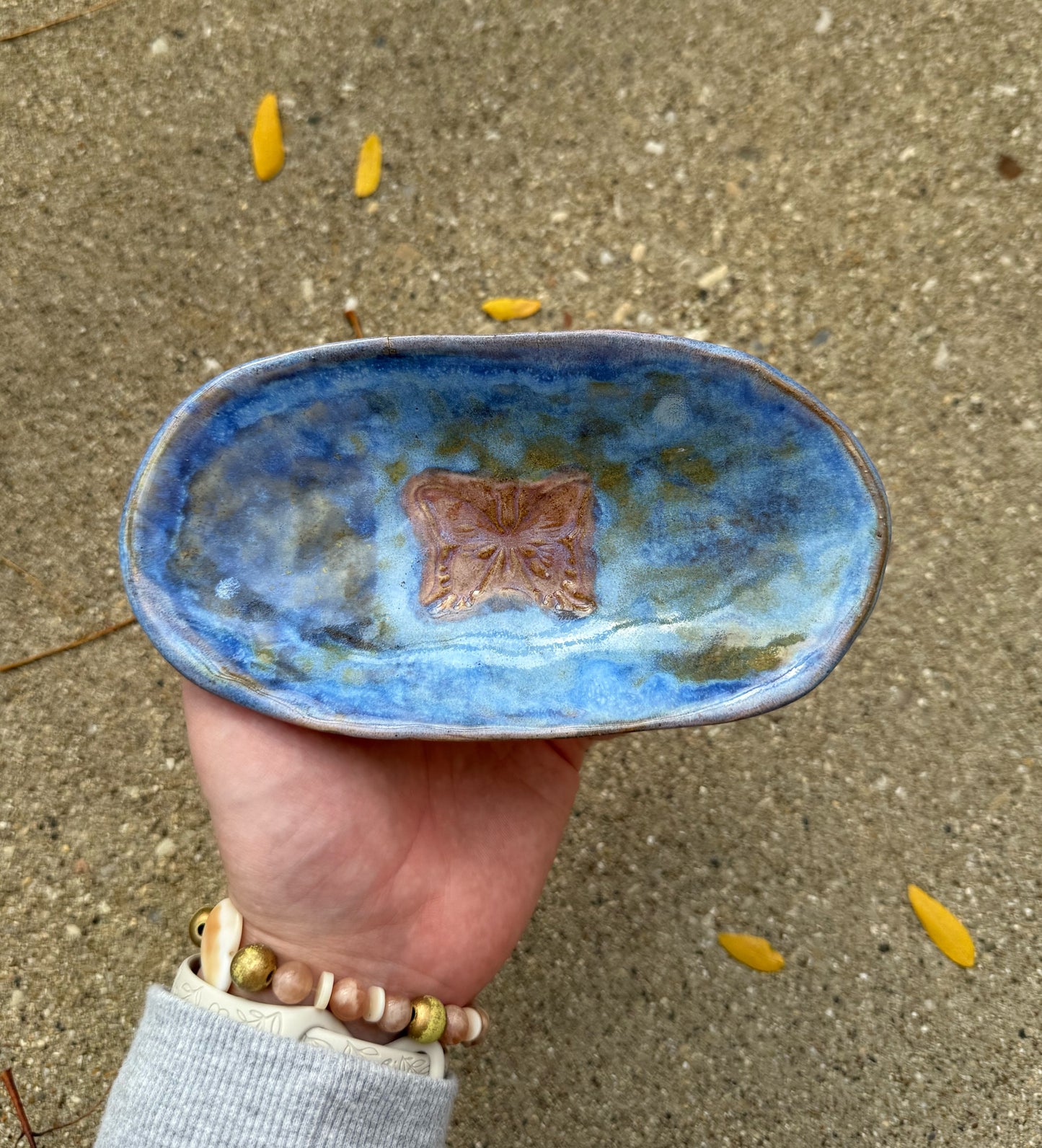 Butterfly Pottery Trinket Tray