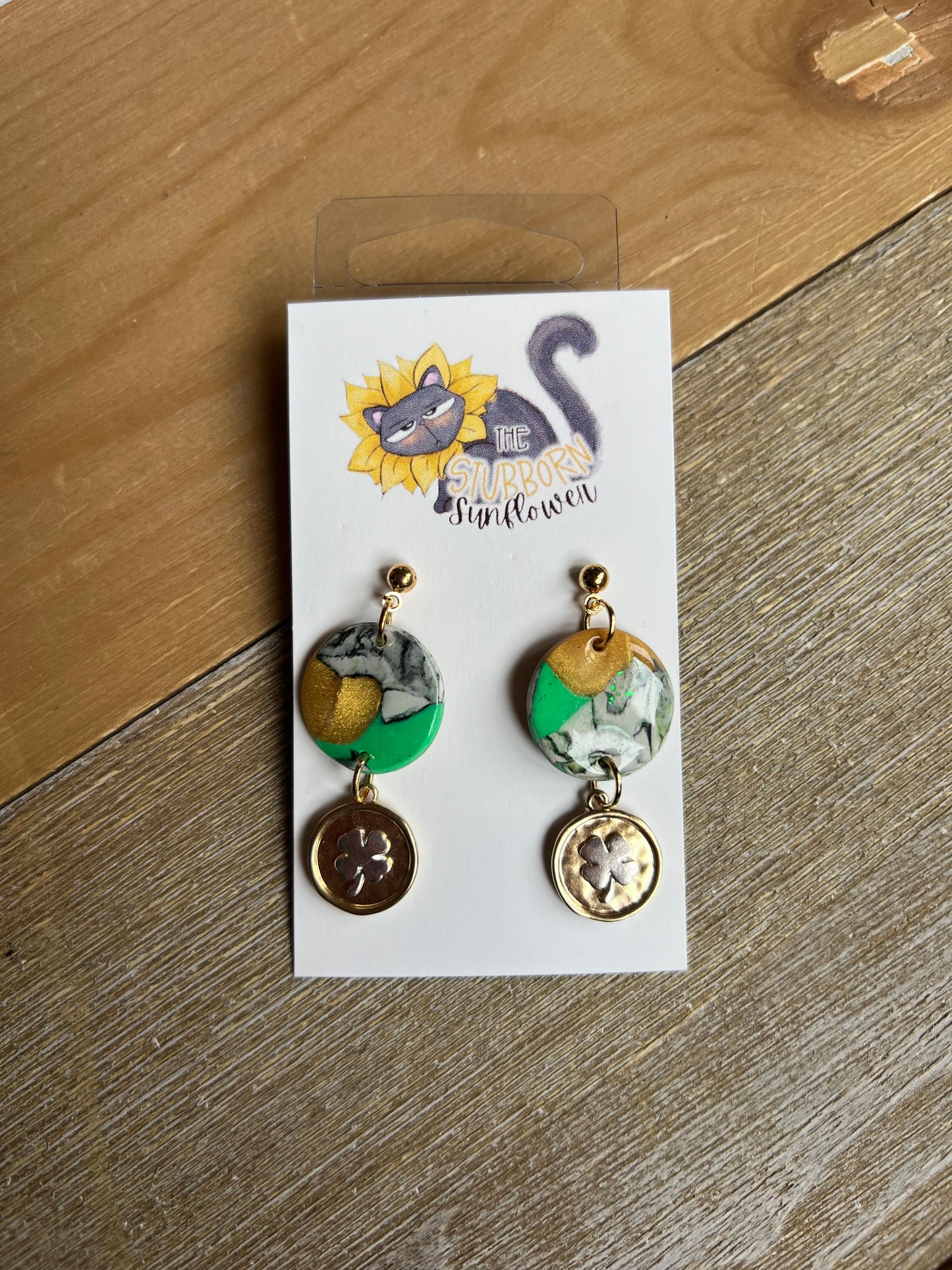 Lucky Dangle Stud Earrings