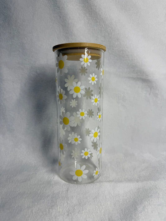 25oz Glass Daisy Tumbler