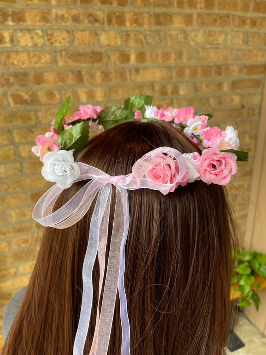 Pretty in Pink Flower Crown - Youth