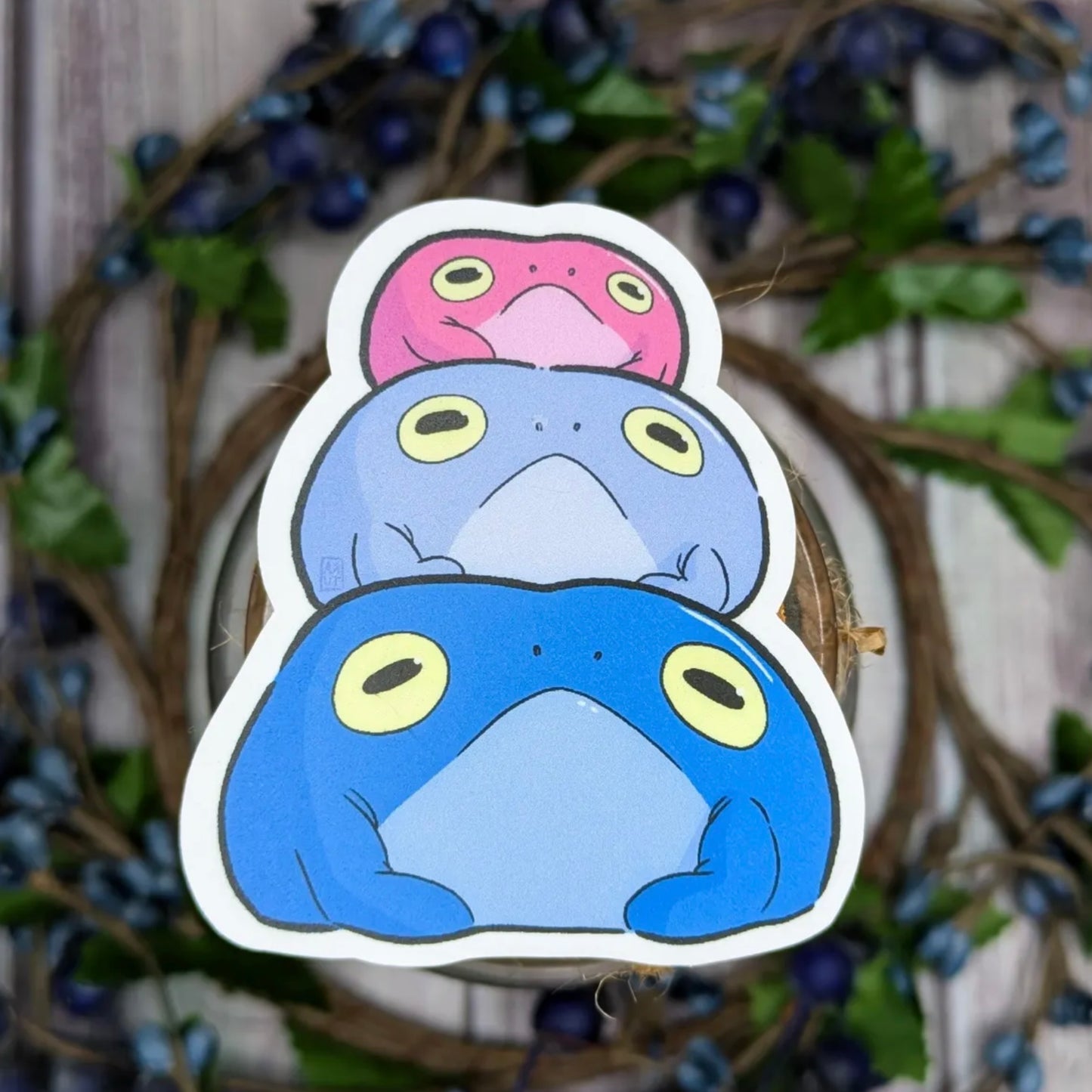 Bi Pride Frog Pile Sticker
