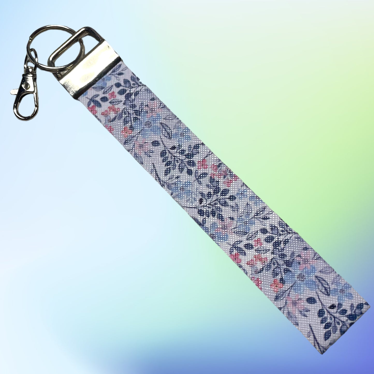 Floral Print Faux Leather Wristlet