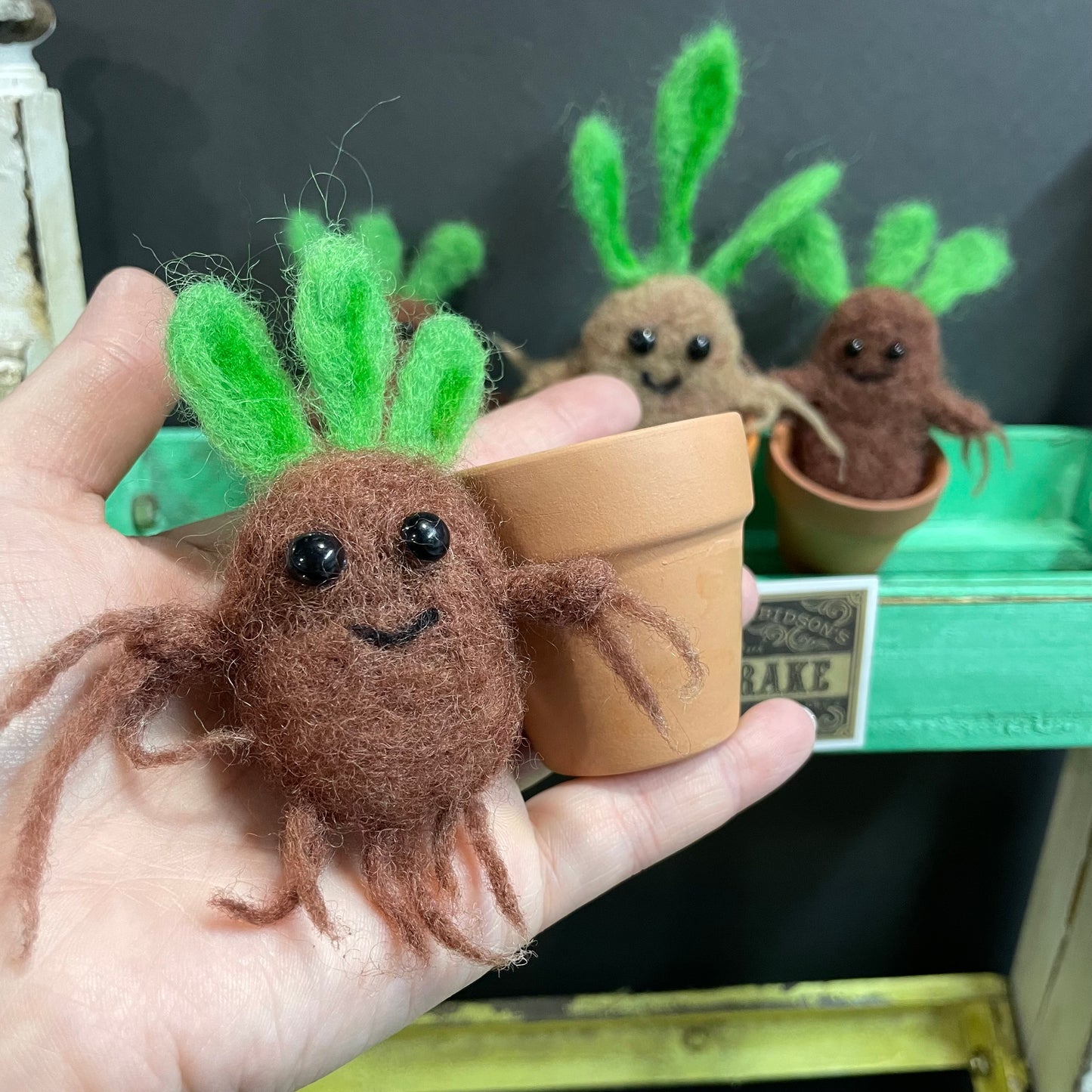 Felted Mini Mandrakes