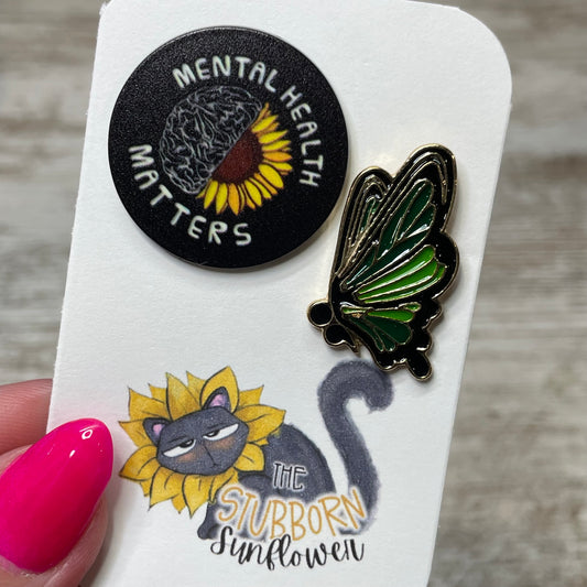 Mental Health Matters & Semicolon Butterfly Pin Pack