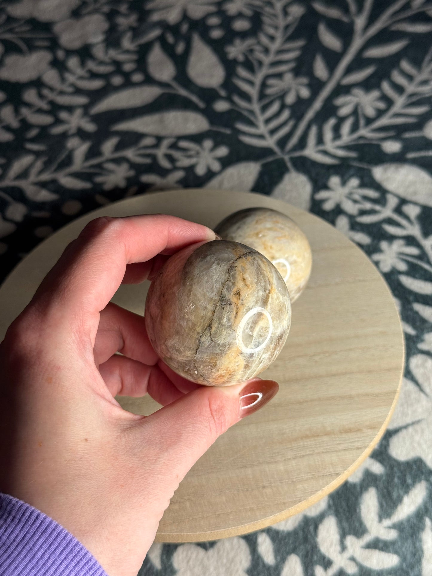 Peach Moonstone Spheres