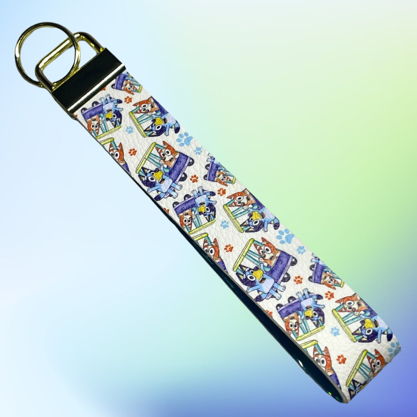 Blue Heeler Print Faux Leather Wristlet