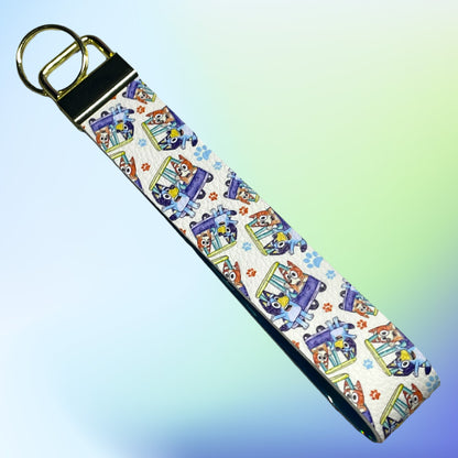 Blue Heeler Print Faux Leather Wristlet