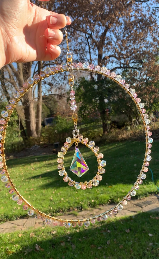 XL Beaded Crystal Suncatcher Sphere