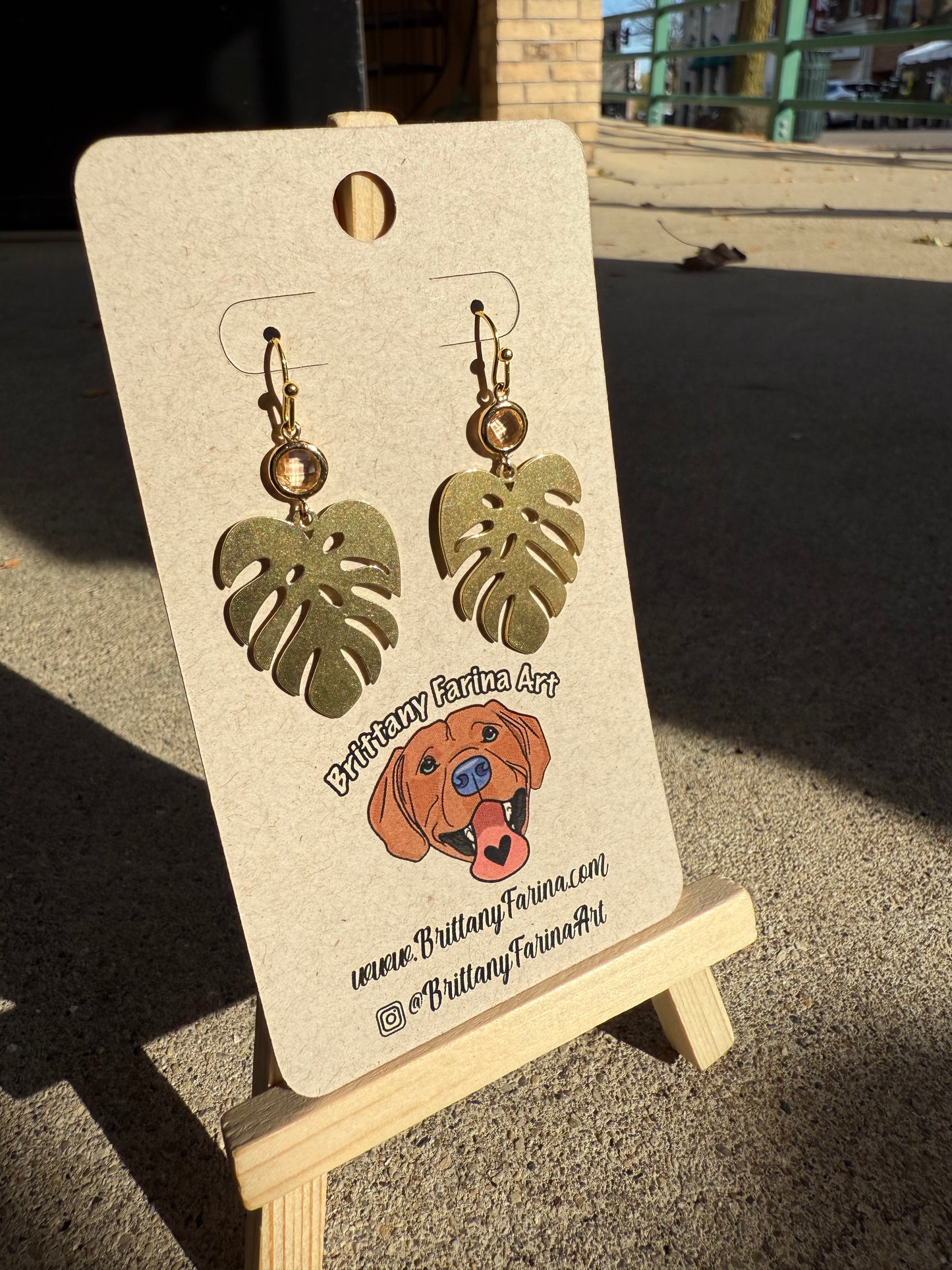 Monstera Dangle Earrings