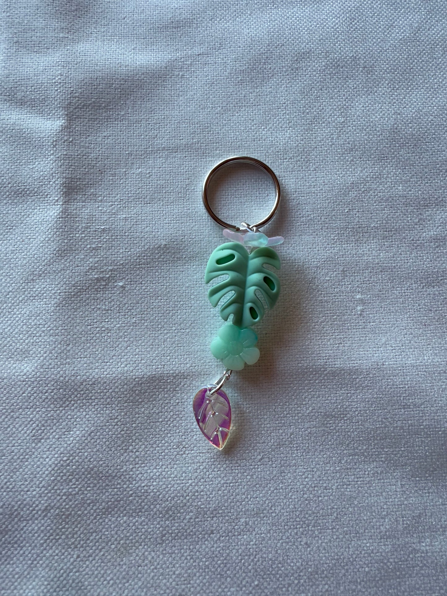 Whimsy Monstera Keychain