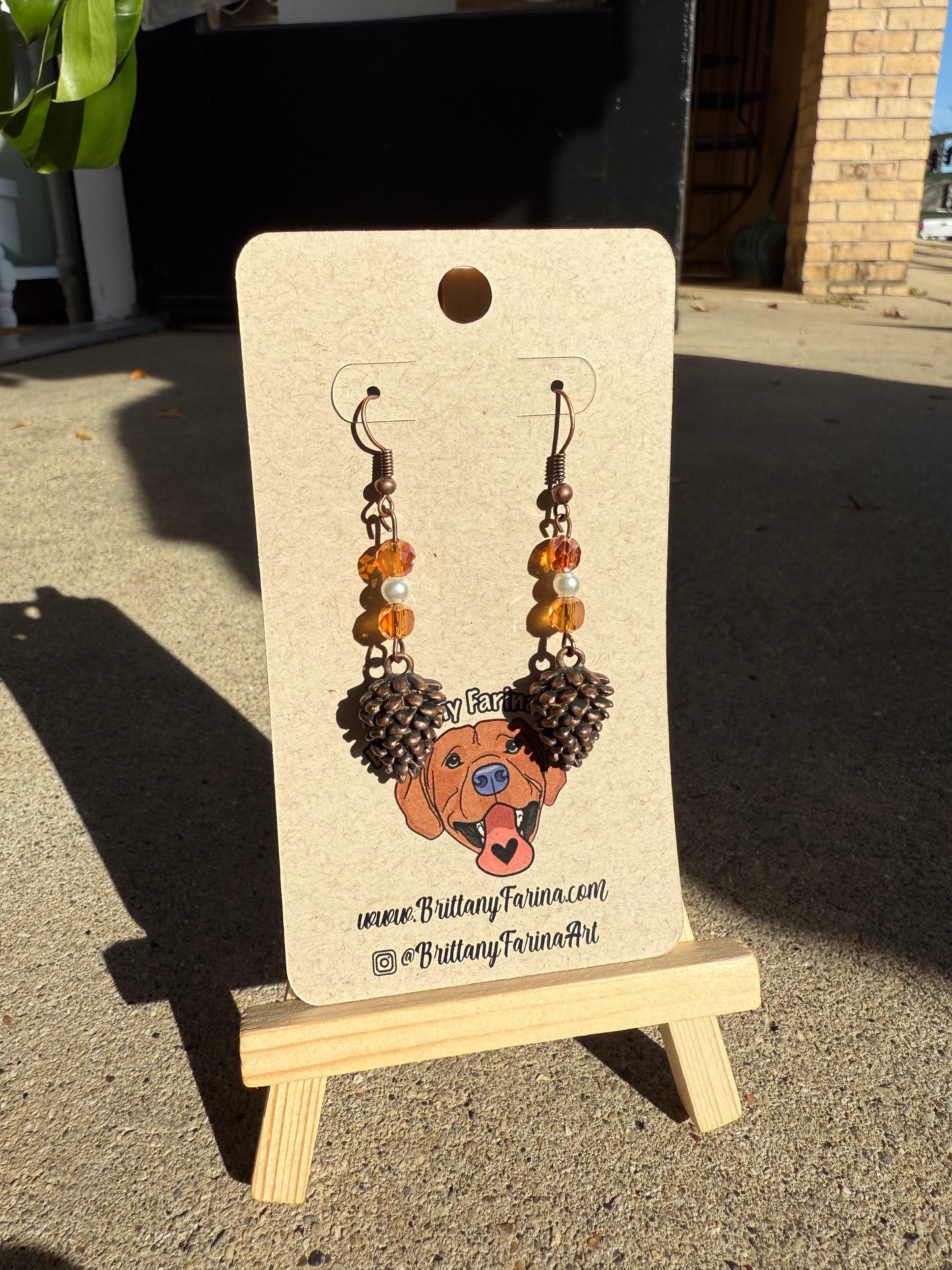 Pinecone Dangle Earrings