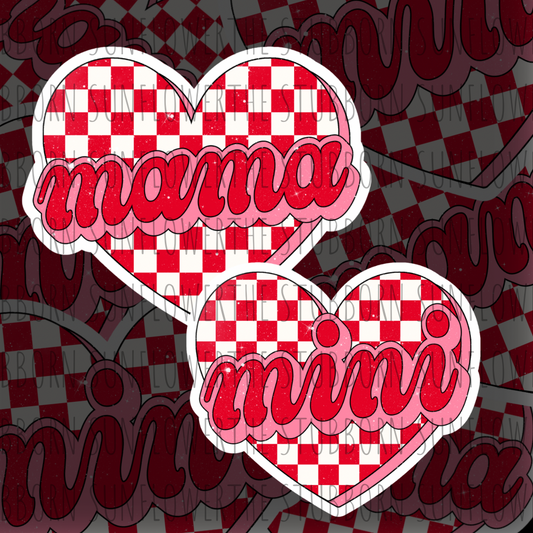 Mama & Mini Heart Holographic Stickers