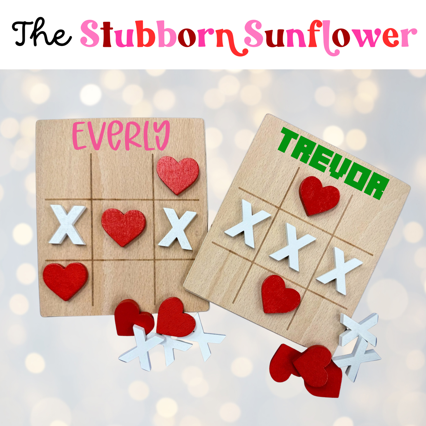 Customized  Valentine Tic Tac Toe Board